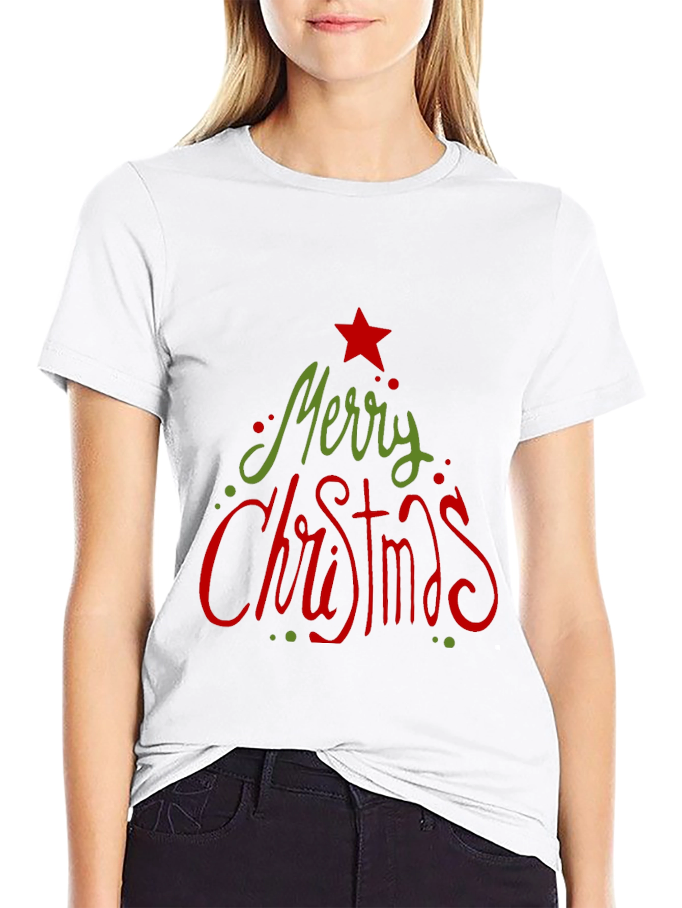 Camiseta Navideña Negra Merry Christmas