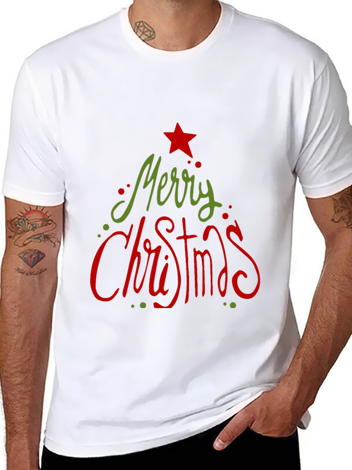 Camiseta Navideña Negra Merry Christmas