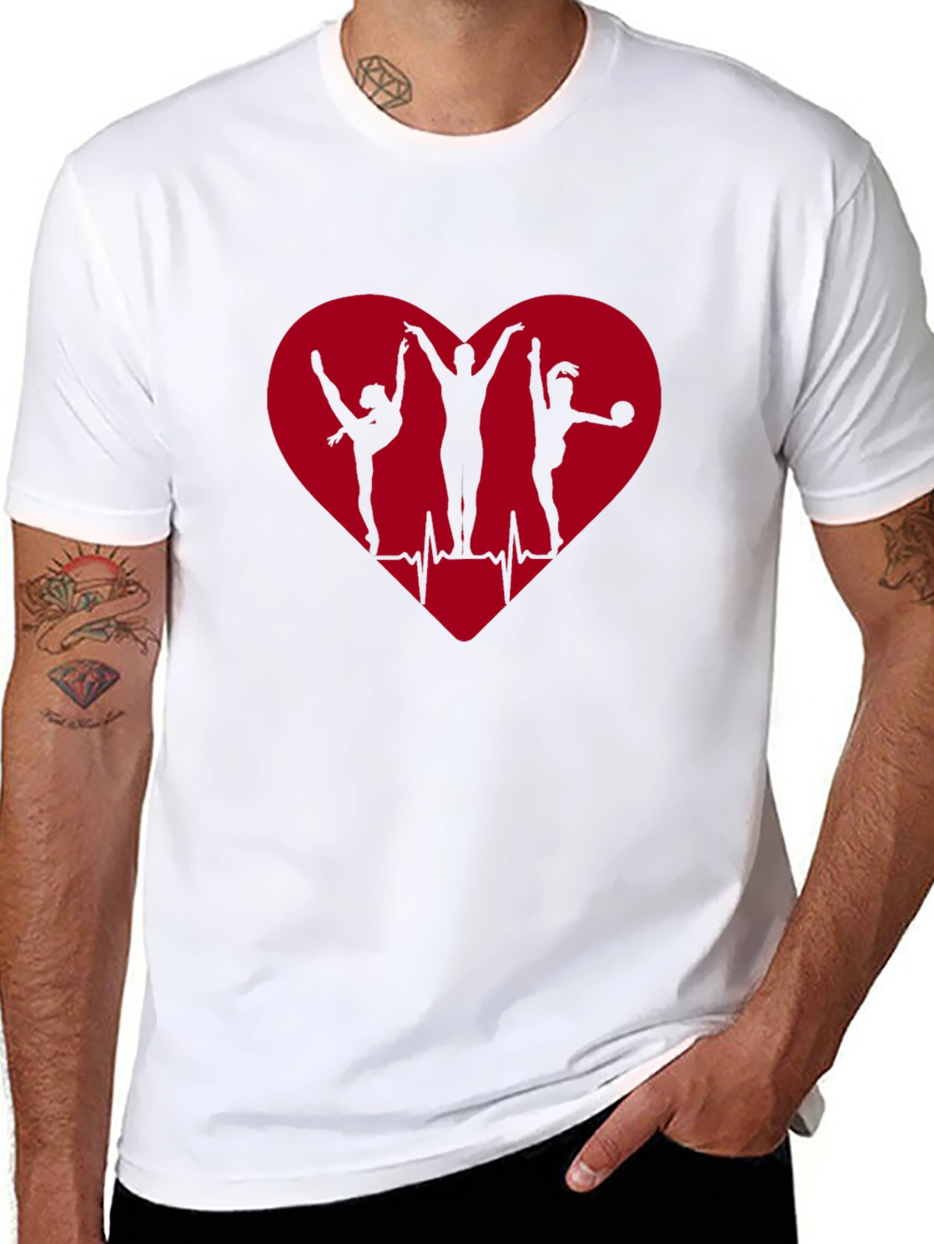 Camiseta Negra Corazón Gimnasia