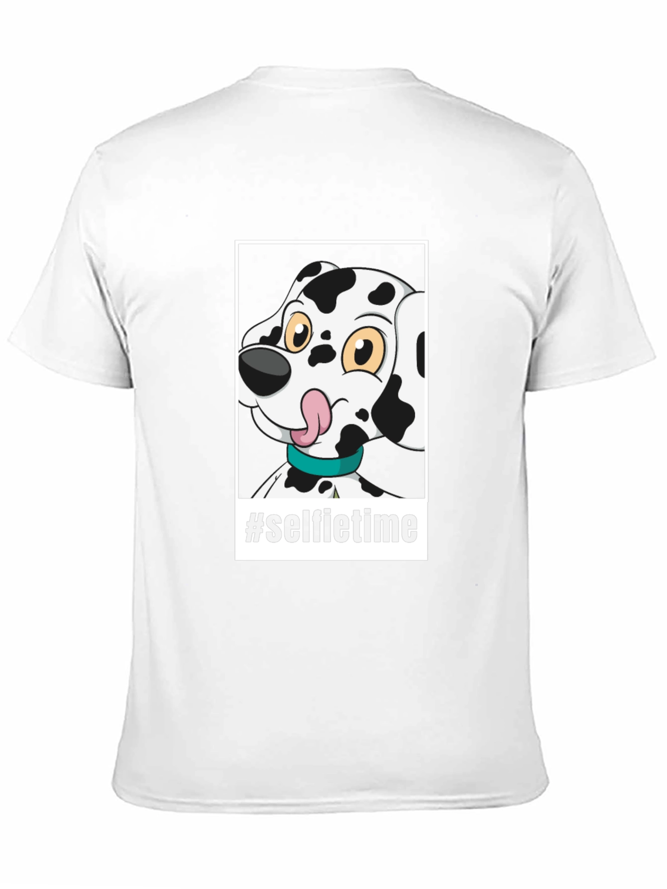Camiseta Negra con Diseño de Dalmatian Selfie Time