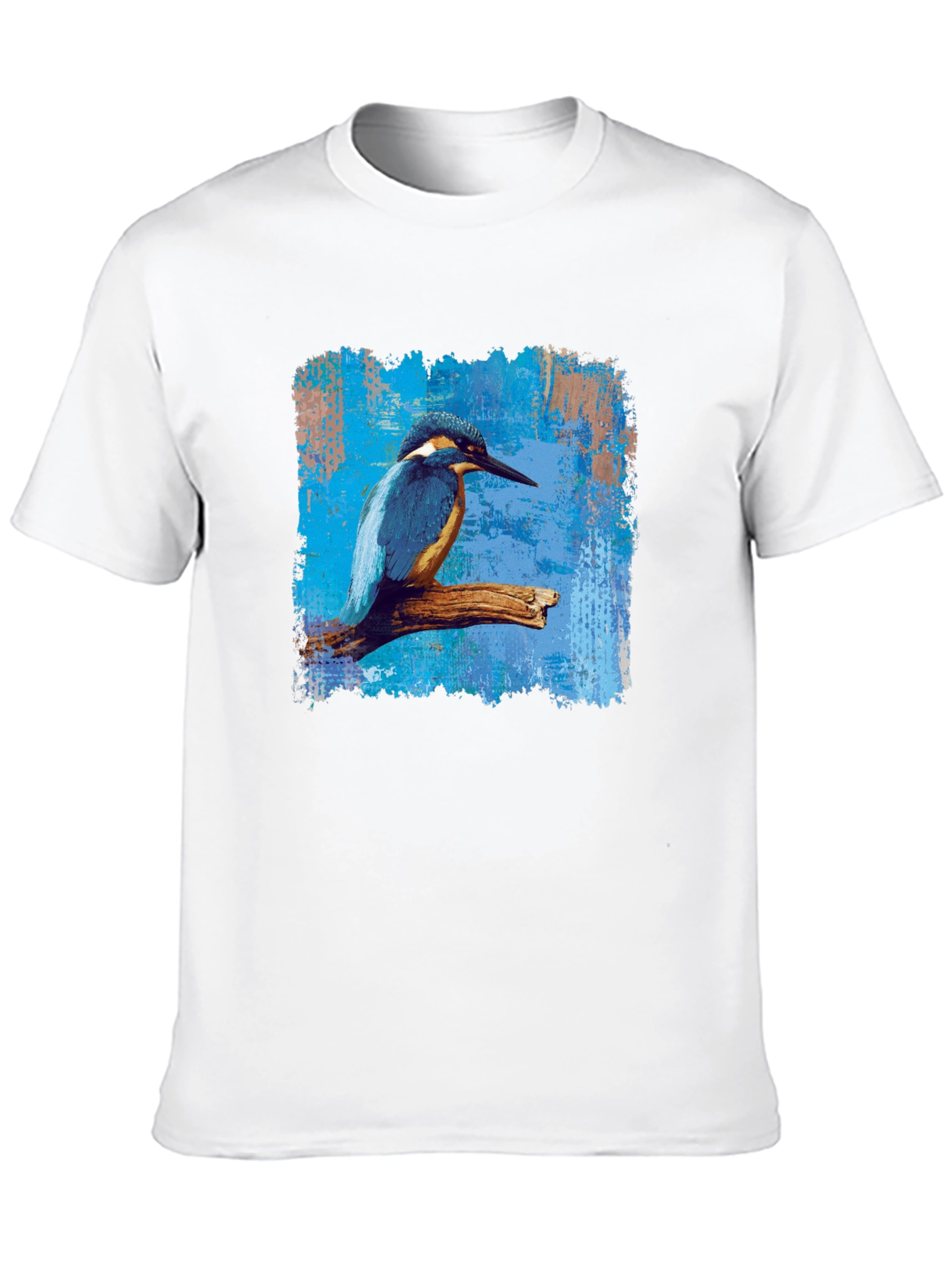 Camiseta Negra con Diseño de Martín Pescador