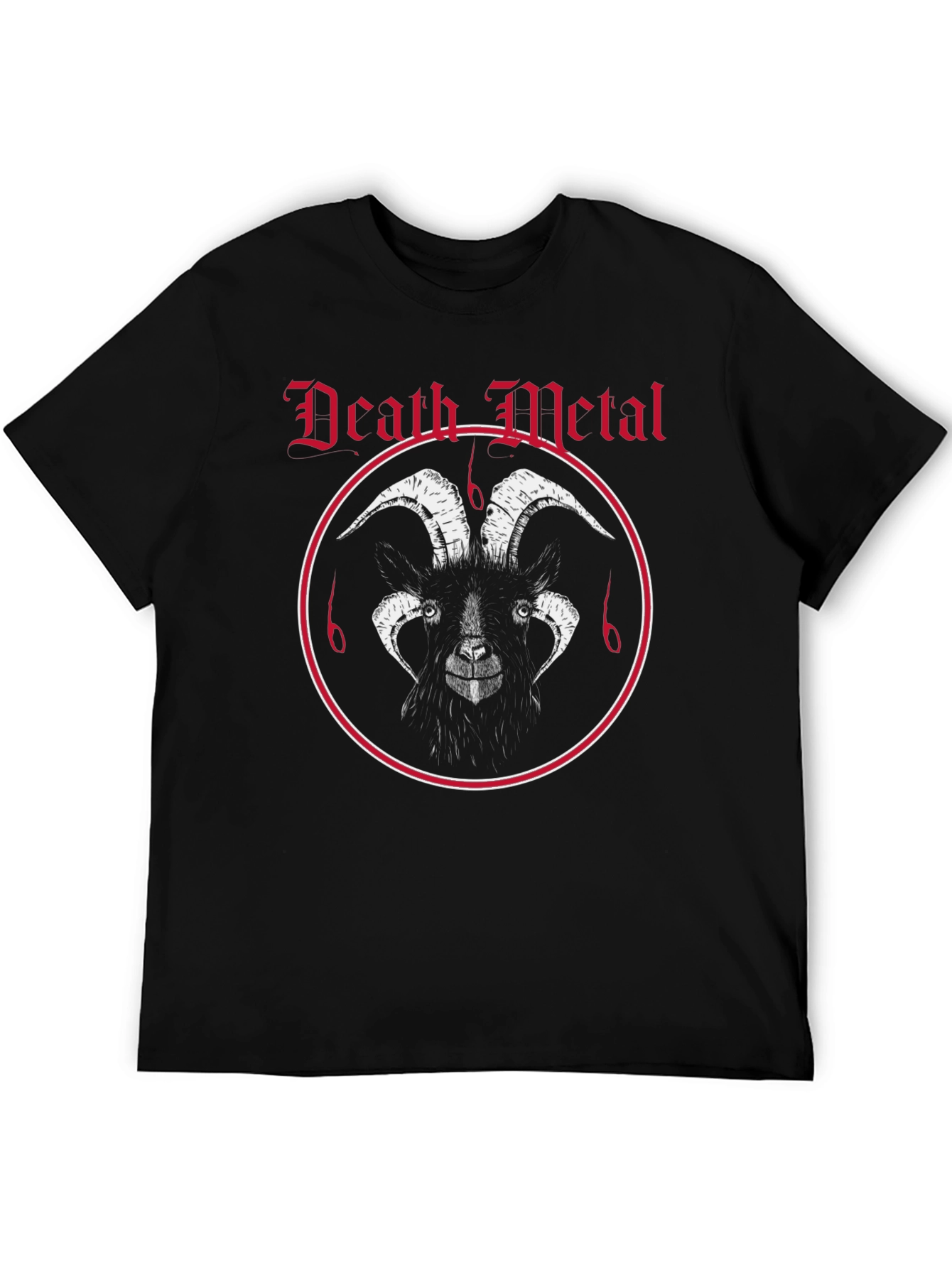 Camiseta Negra Death Metal Cabra Satánica
