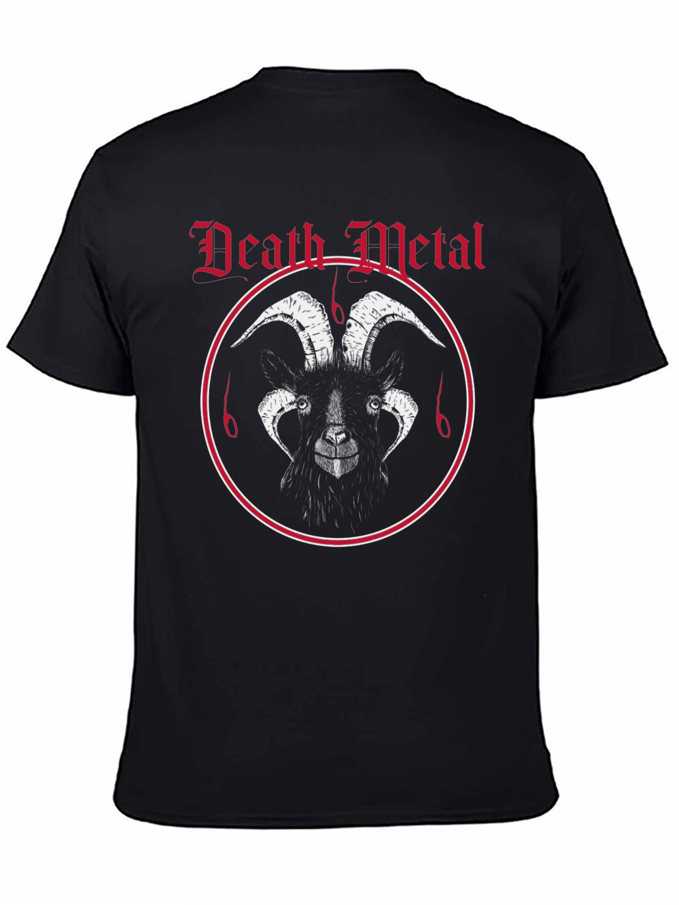 Camiseta Negra Death Metal Cabra Satánica