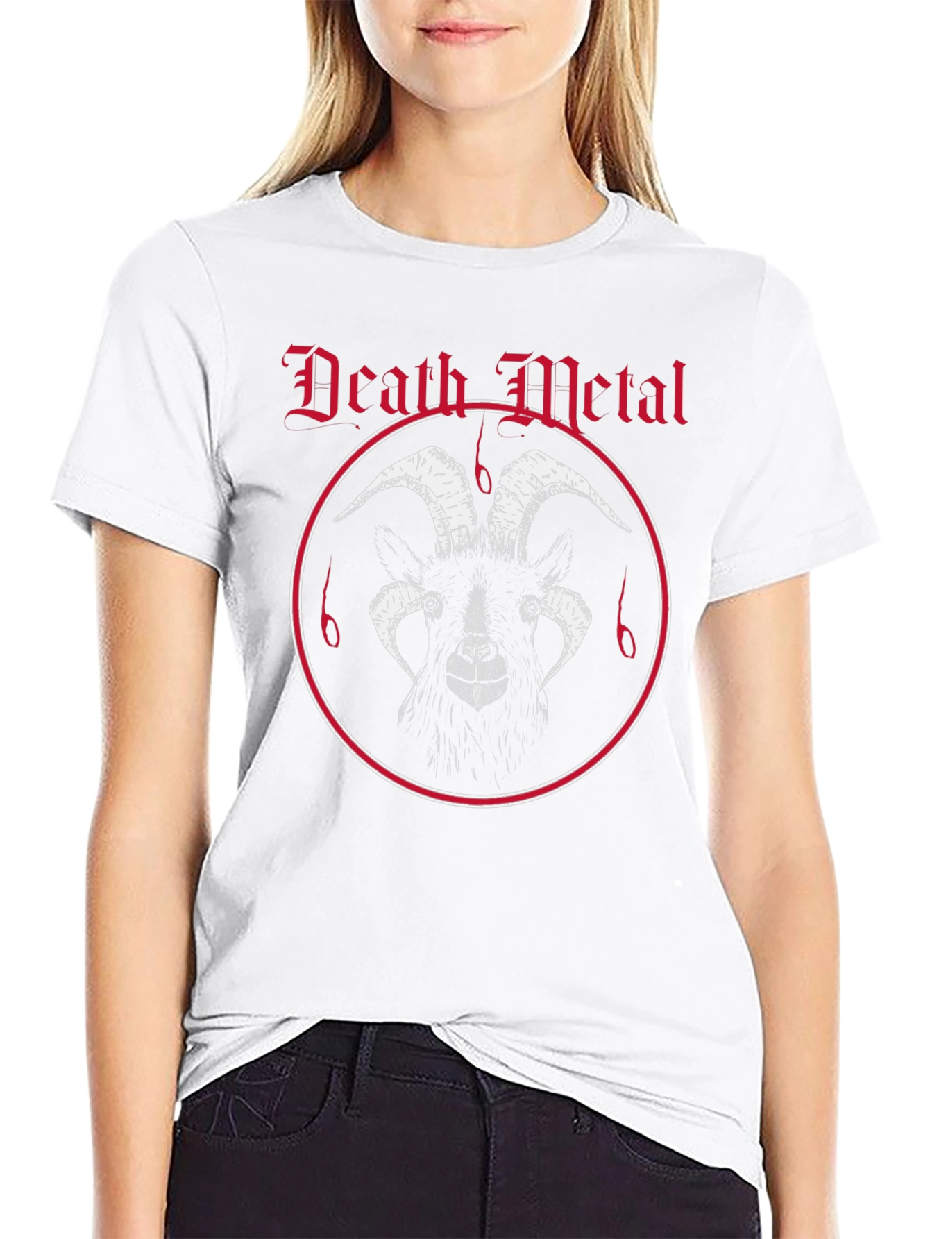 Camiseta Negra Death Metal Cabra Satánica