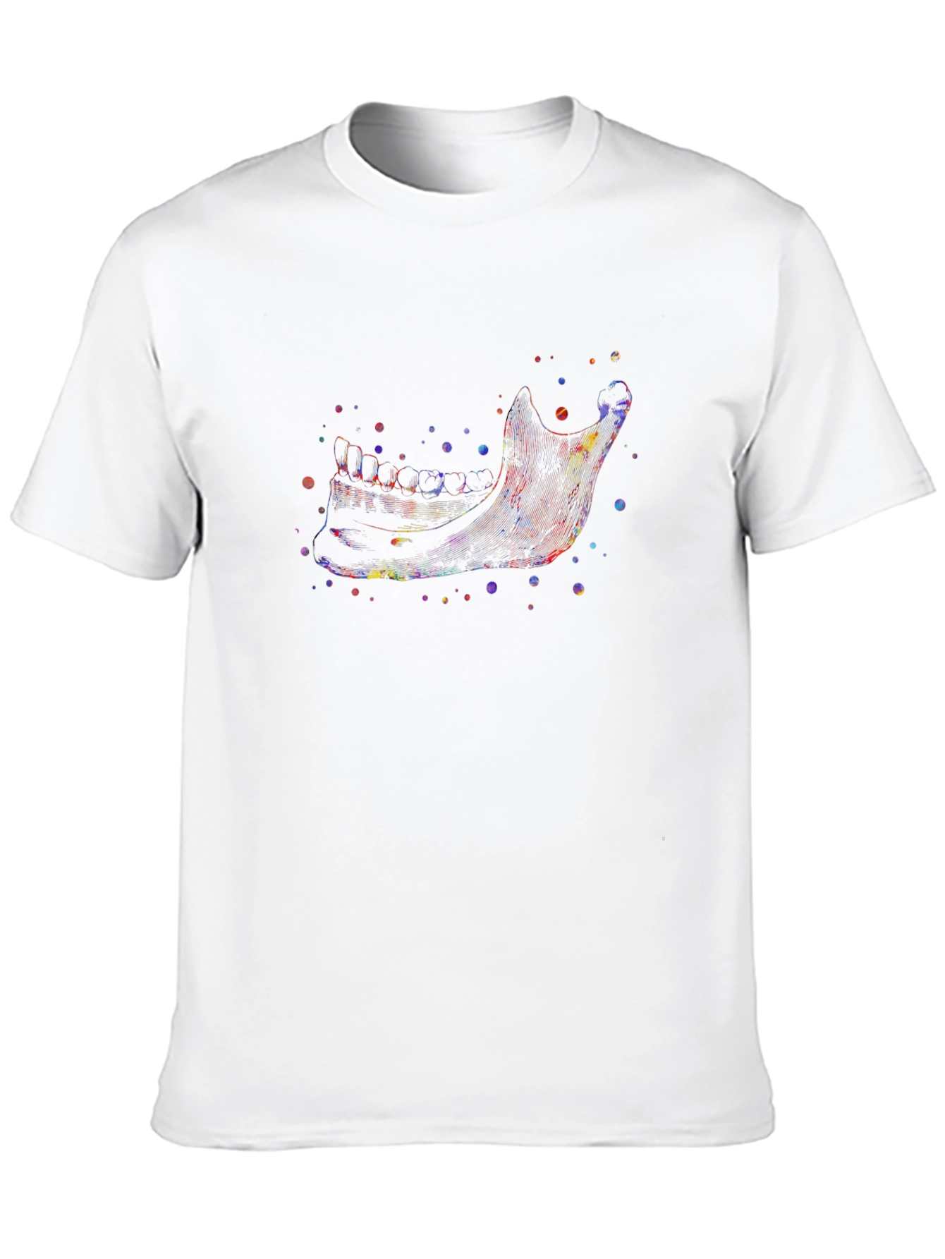 Camiseta Negra con Diseño de Mandíbula Acuarela