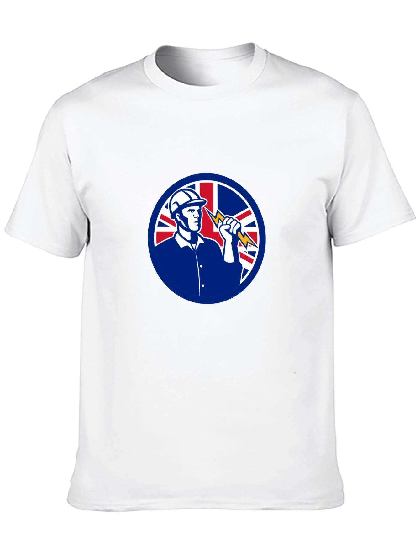 Camiseta Negra Eléctrico con Bandera Reino Unido