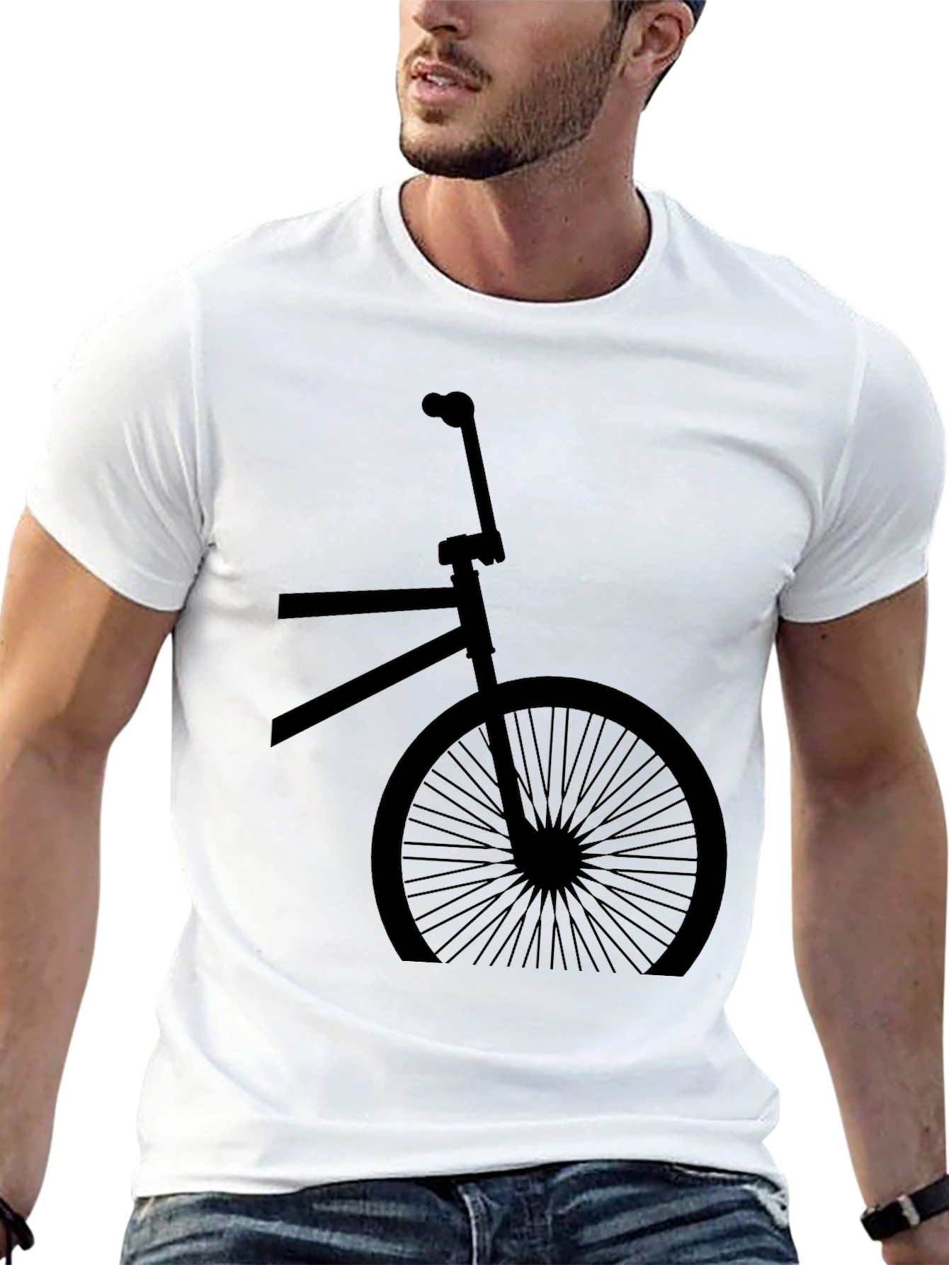 Camiseta Negra con Diseño de Bicicleta Retro