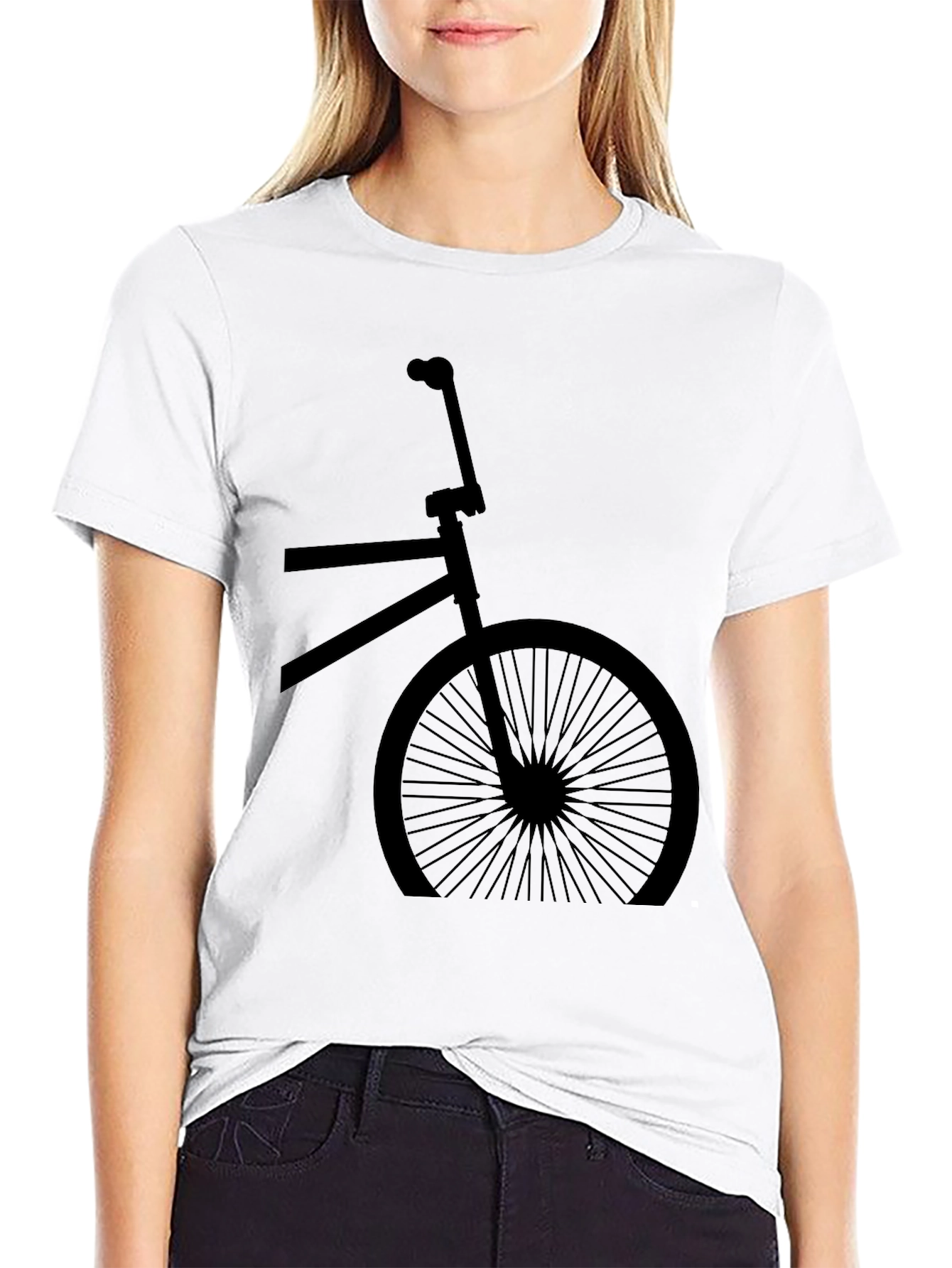 Camiseta Negra con Diseño de Bicicleta Retro