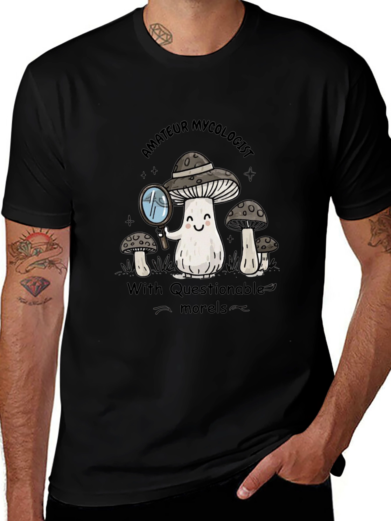 Camiseta Negra Micólogo Aficionado