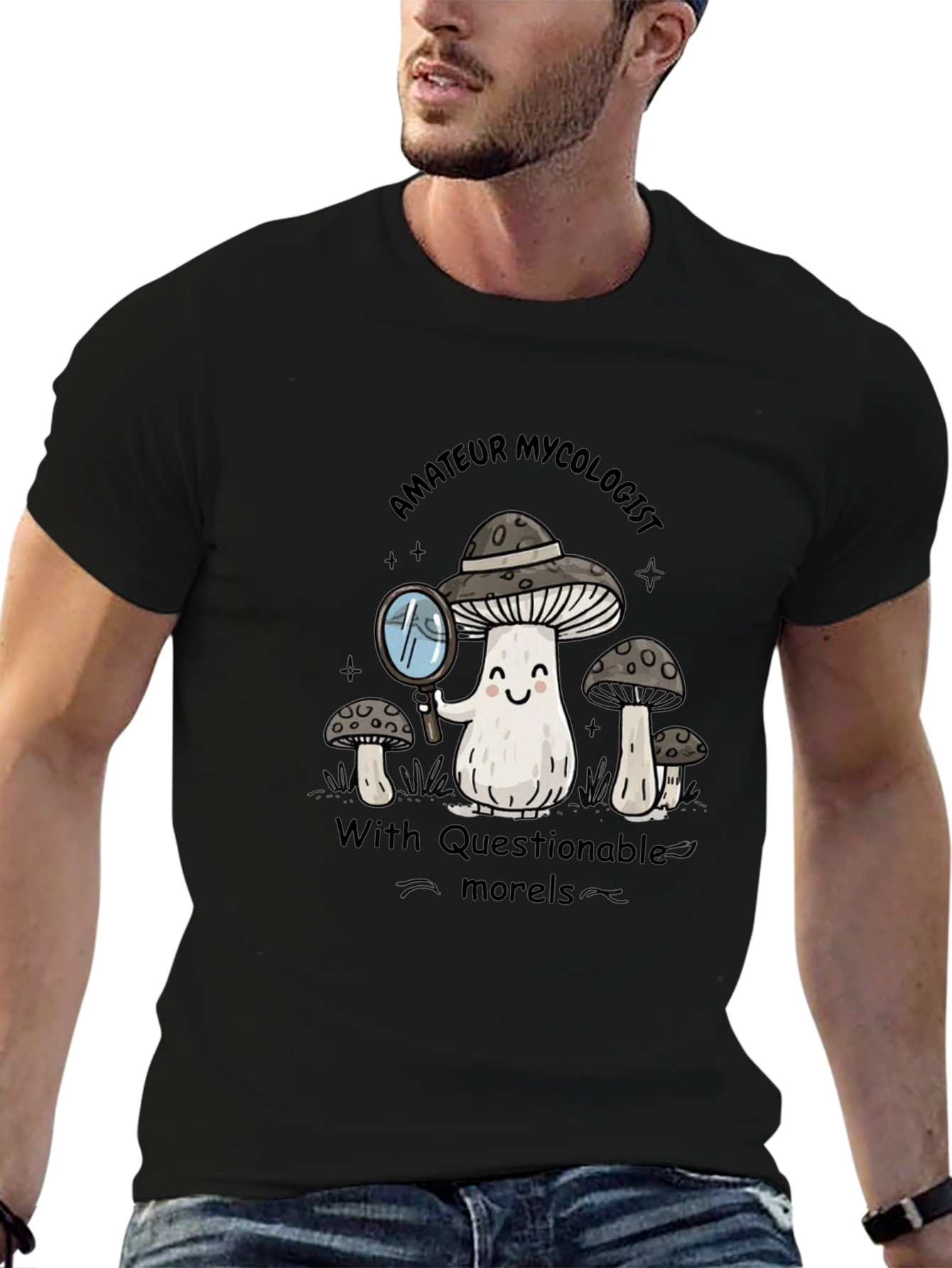 Camiseta Negra Micólogo Aficionado