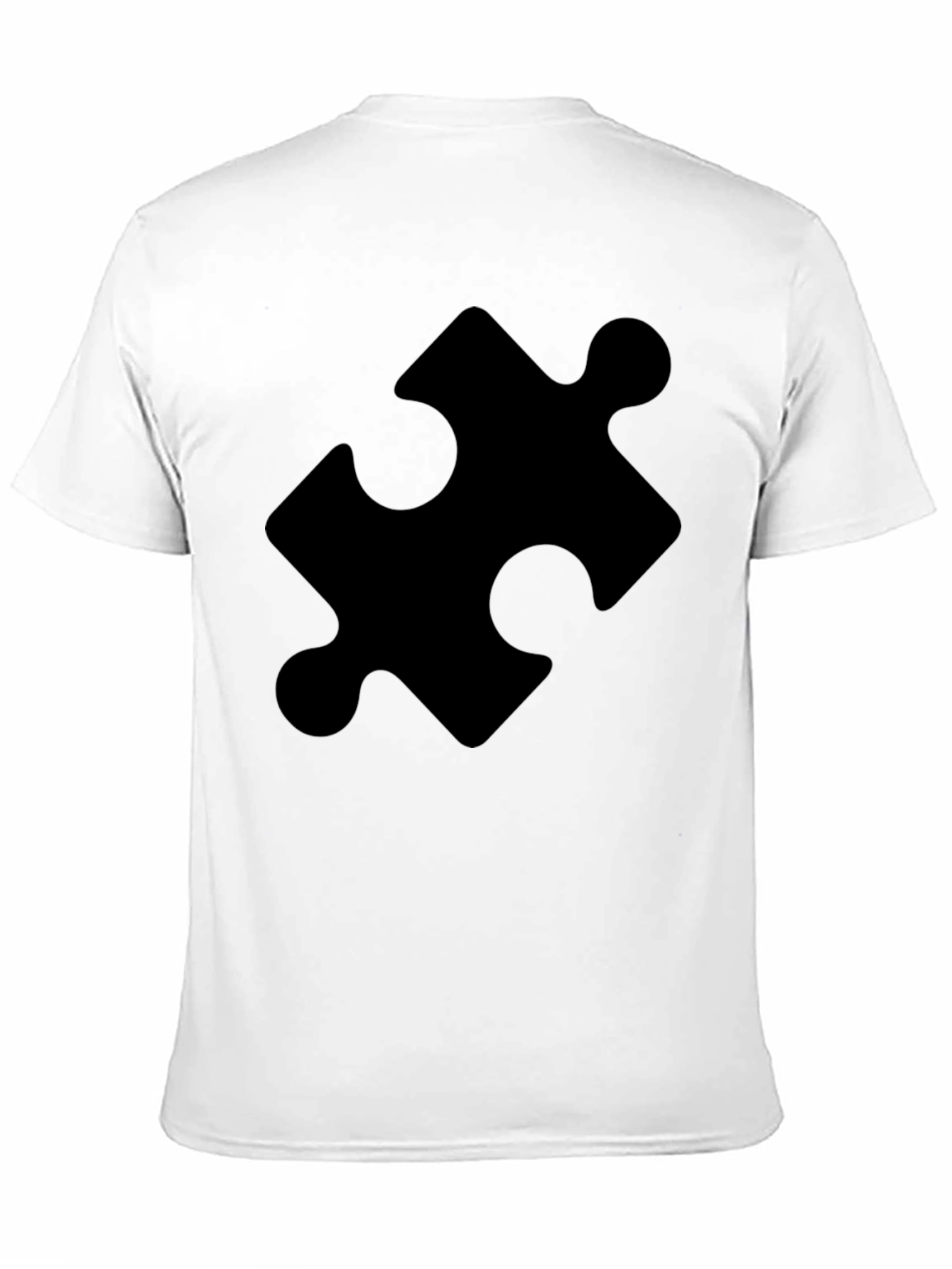 Camiseta Negra con Diseño de Pieza de Puzzle