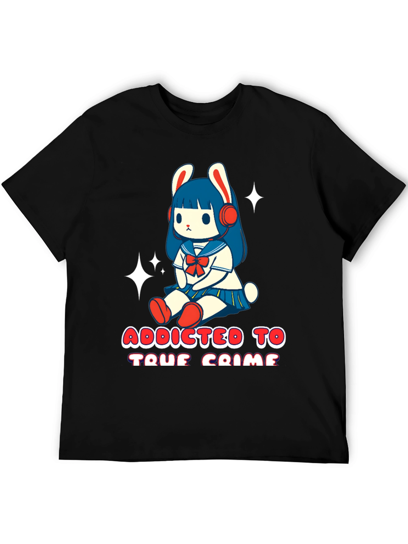 Camiseta Negra con Diseño Adicta al Crimen