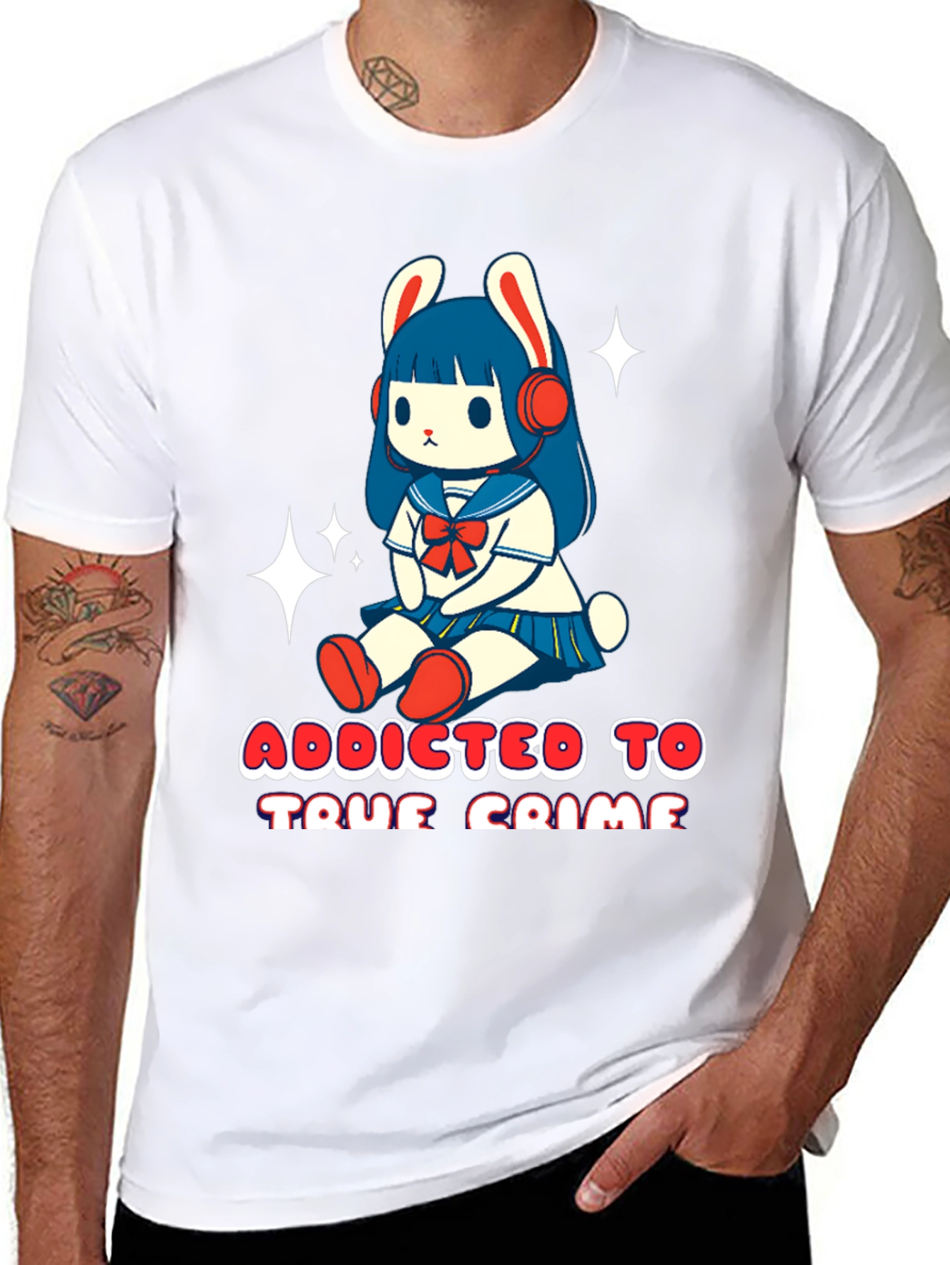 Camiseta Negra con Diseño Adicta al Crimen