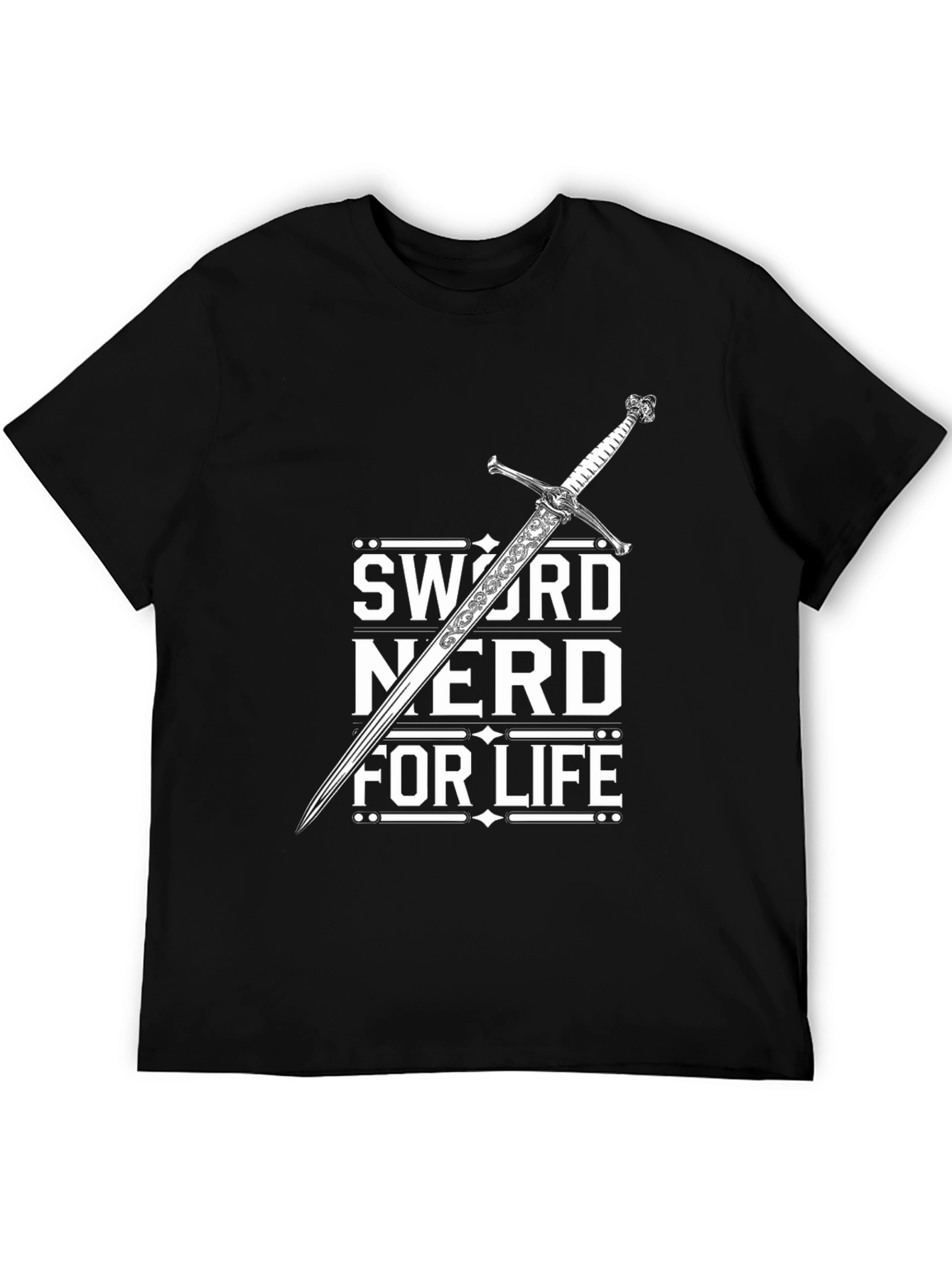 Camiseta Negra Sword Nerd For Life