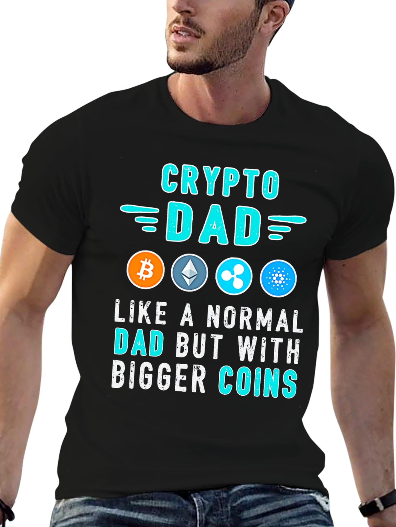 Camiseta Crypto Dad: Bitcoin Ethereum Cardano