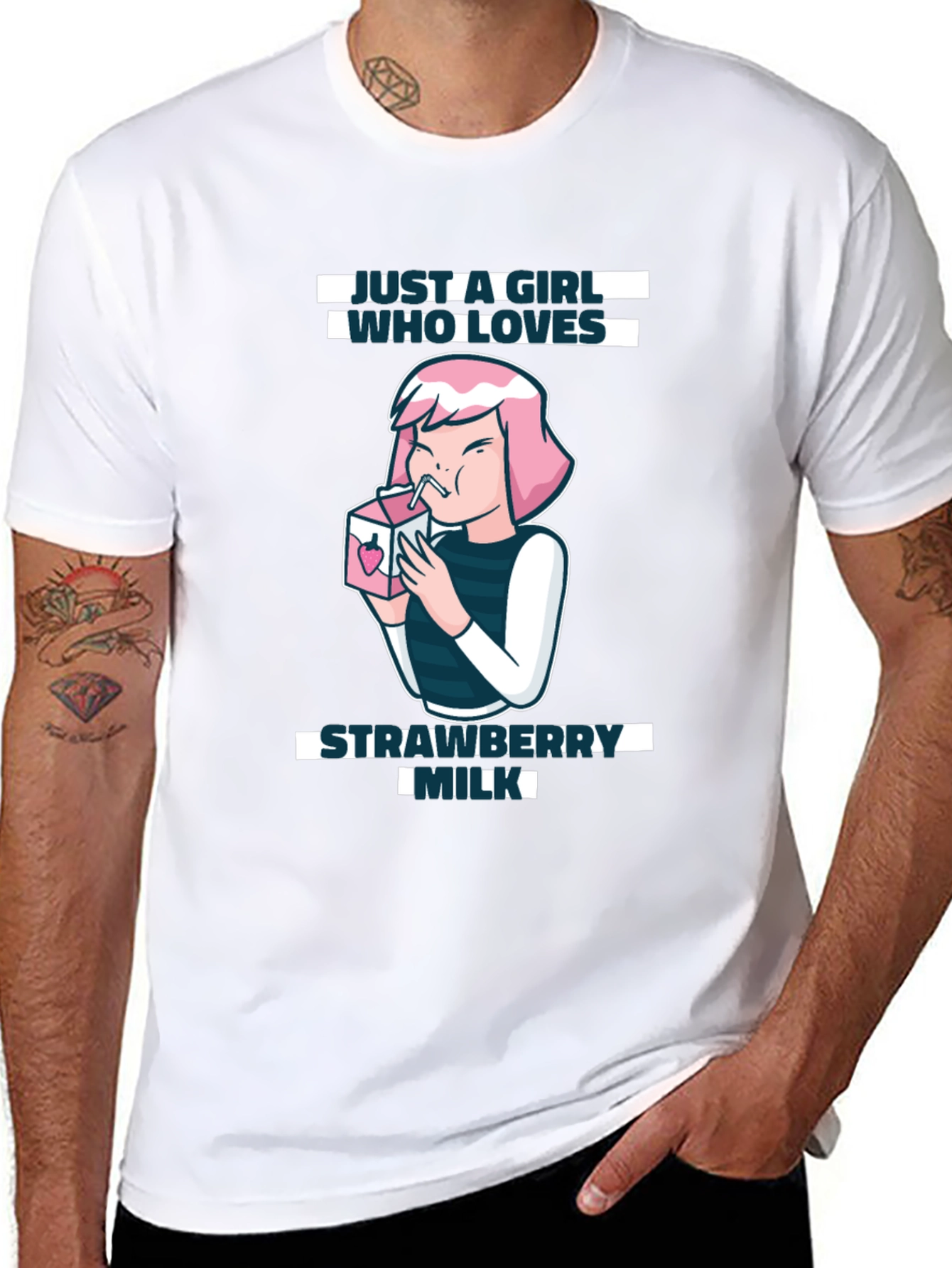 Camiseta Negra Strawberry Milk