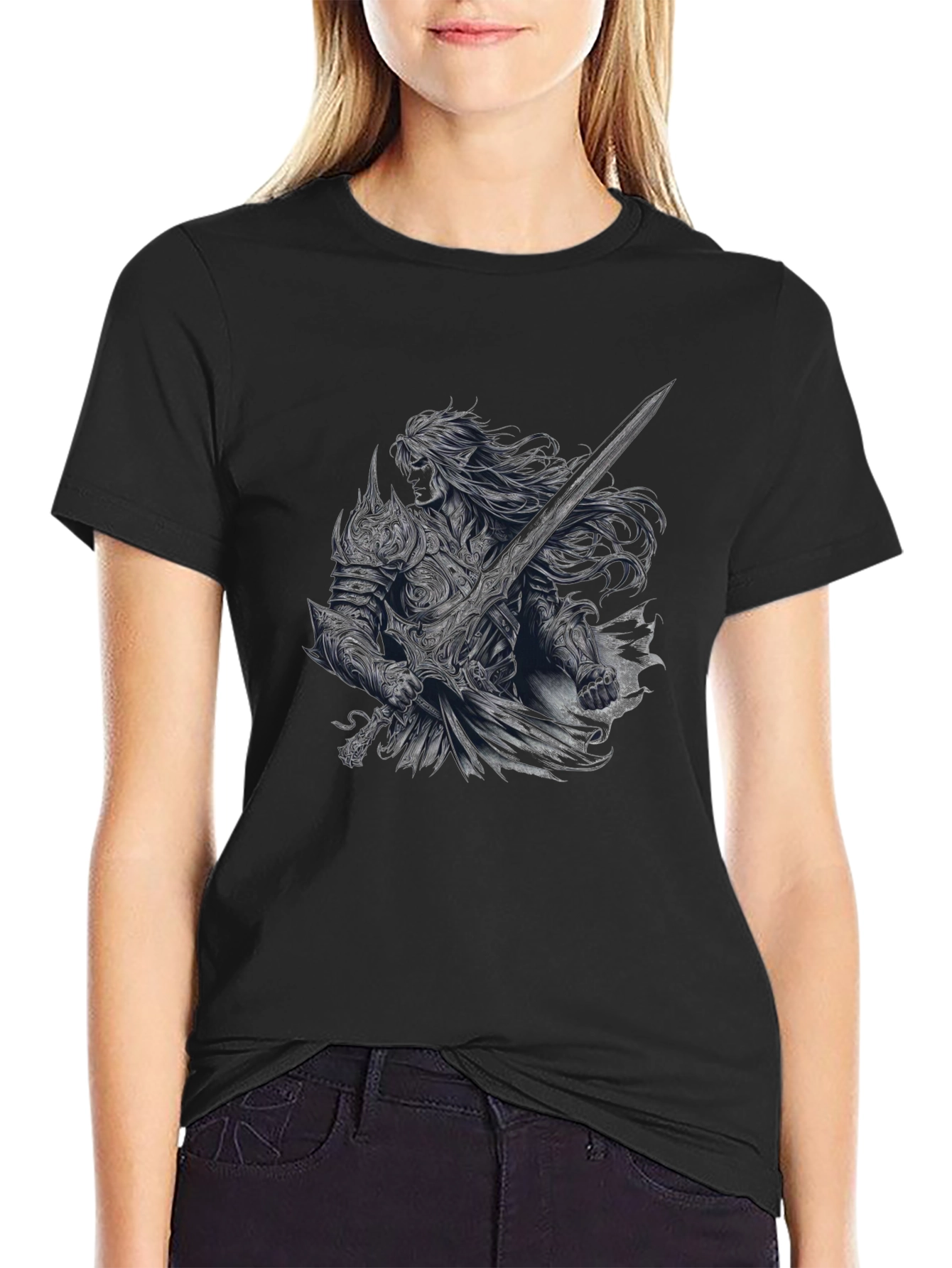 Camiseta Negra Caballero Fantasía