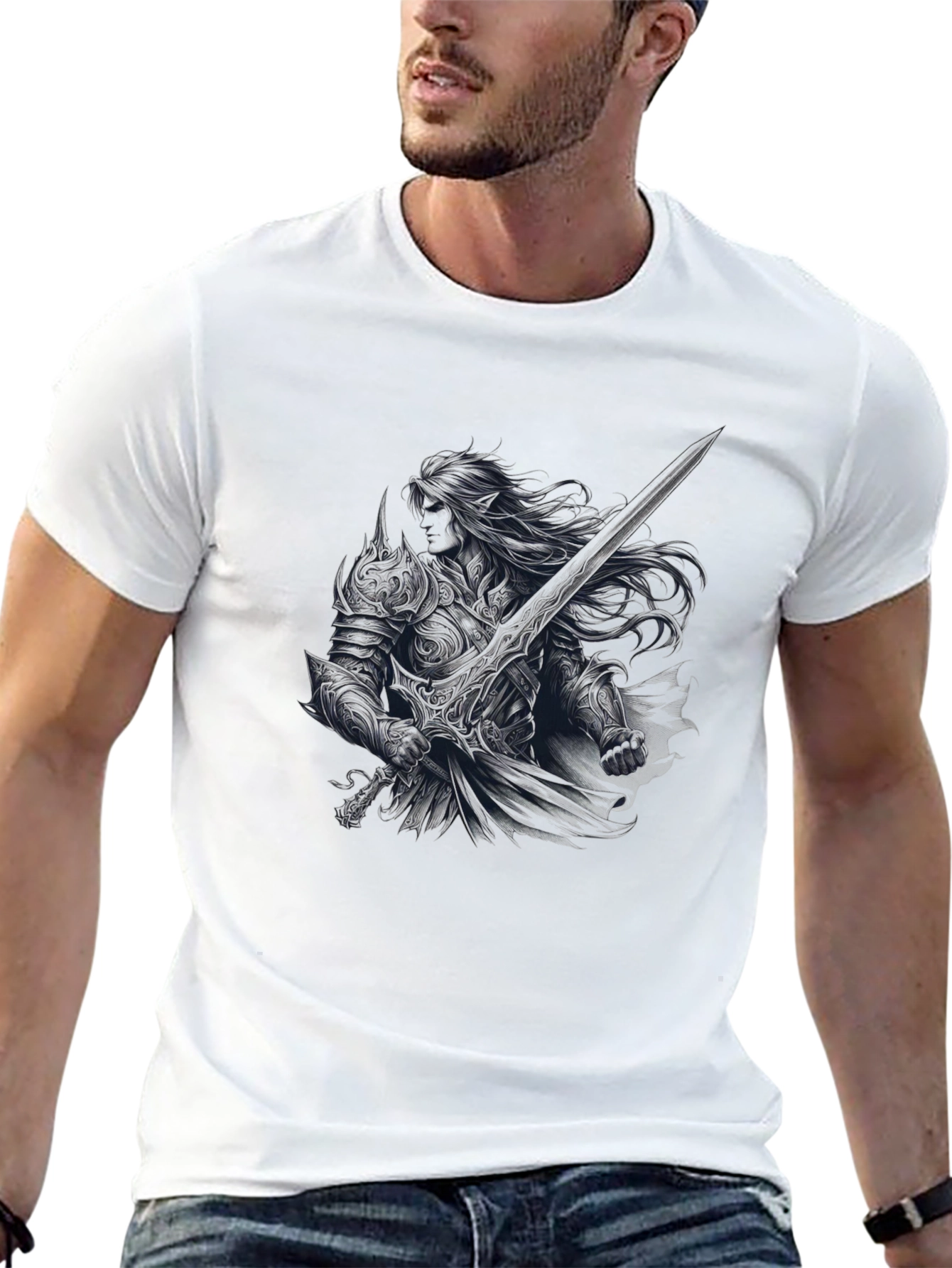 Camiseta Negra Caballero Fantasía