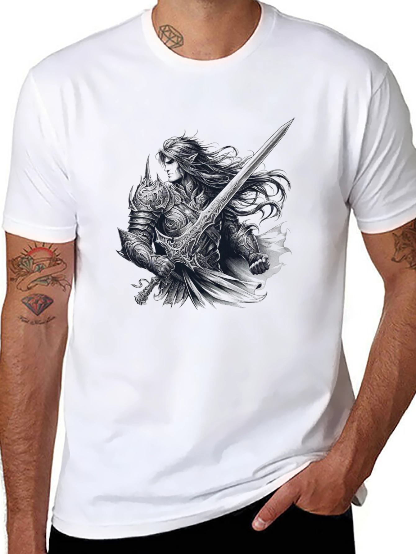 Camiseta Negra Caballero Fantasía
