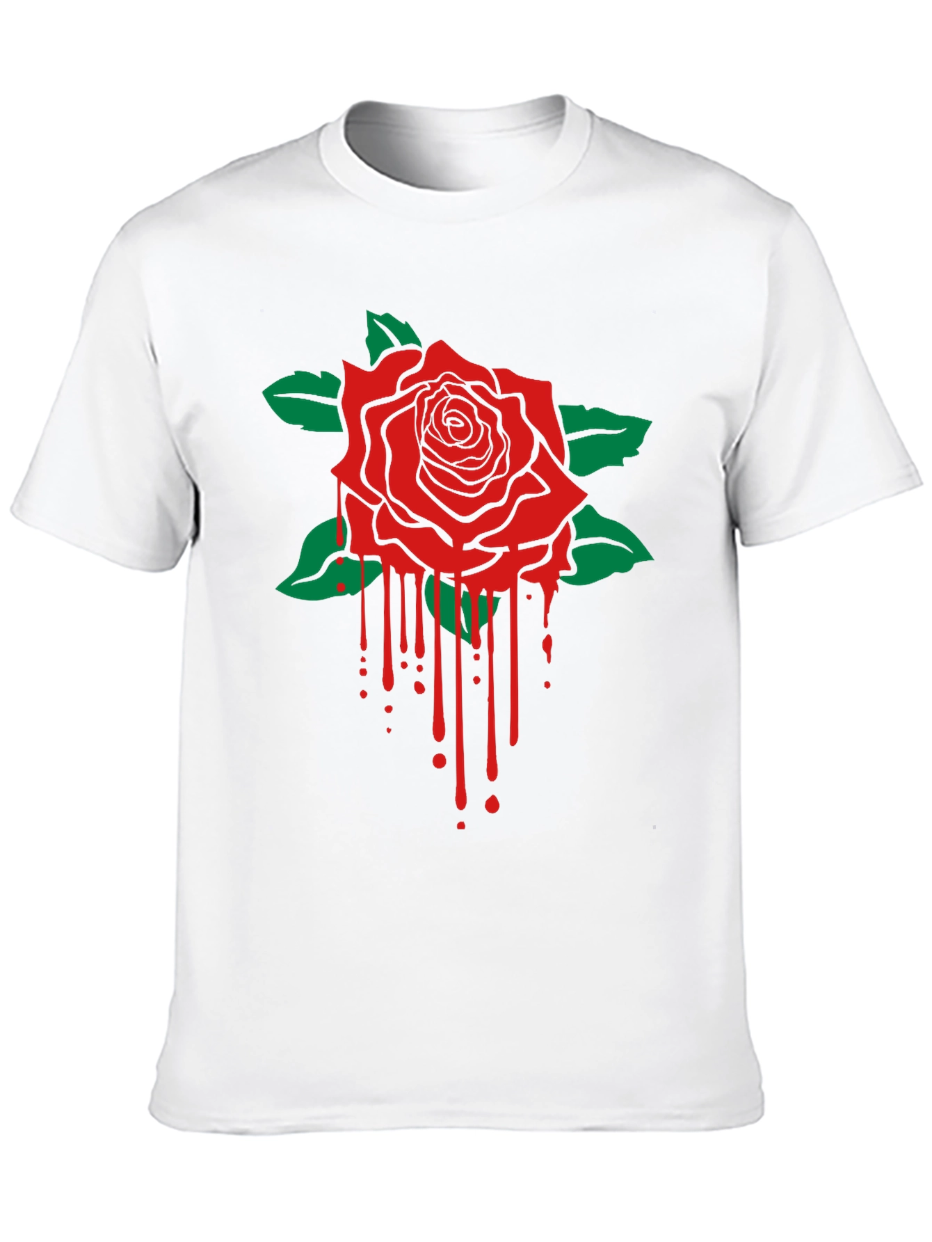 Camiseta Negra con Rosa Roja