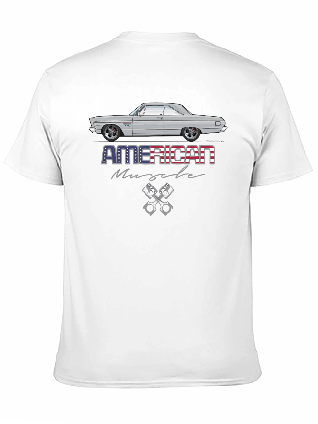 Camiseta Negra American Muscle con Coche Clásico