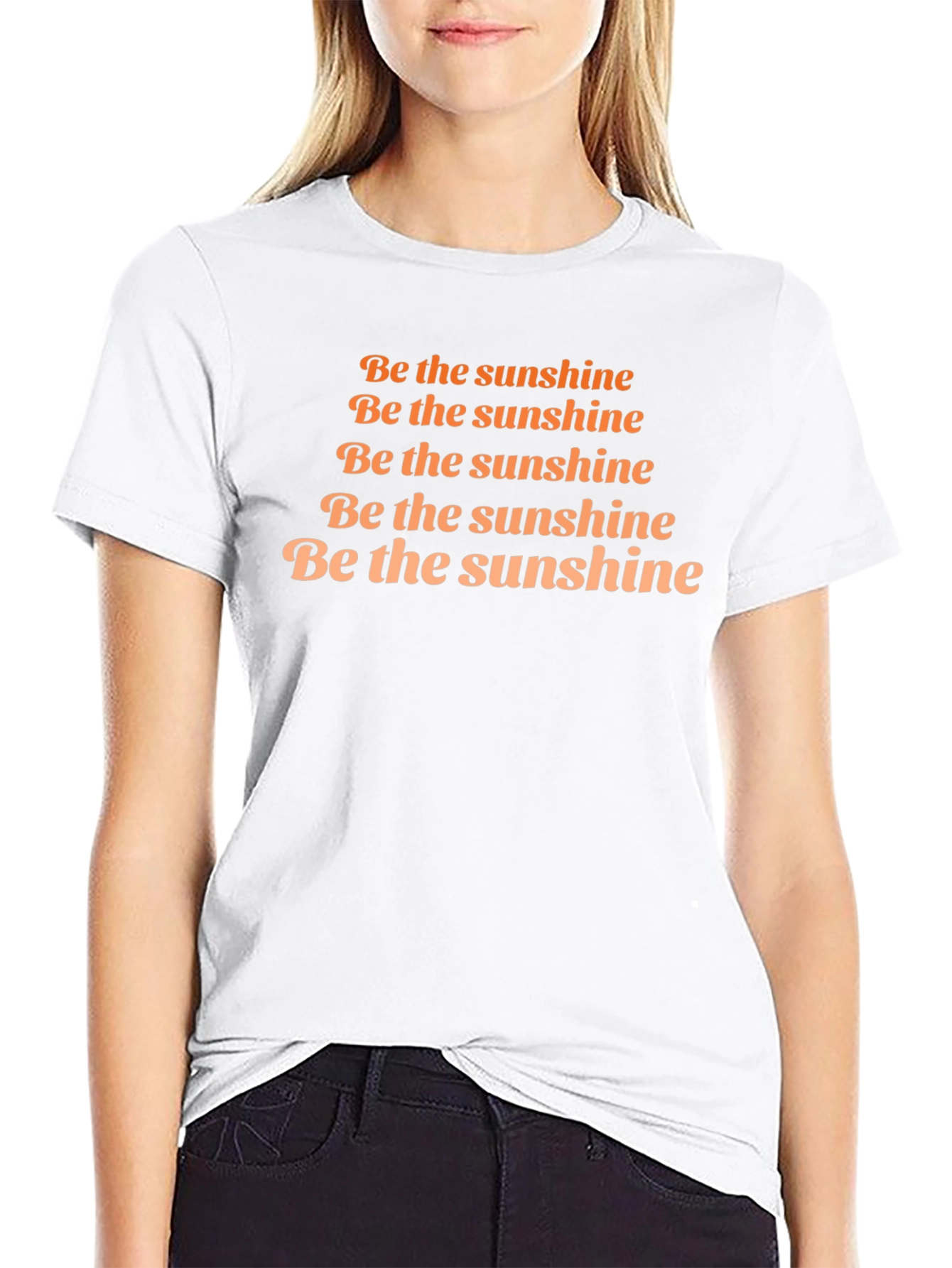 Camiseta Negra con Mensaje Inspirador Be the Sunshine