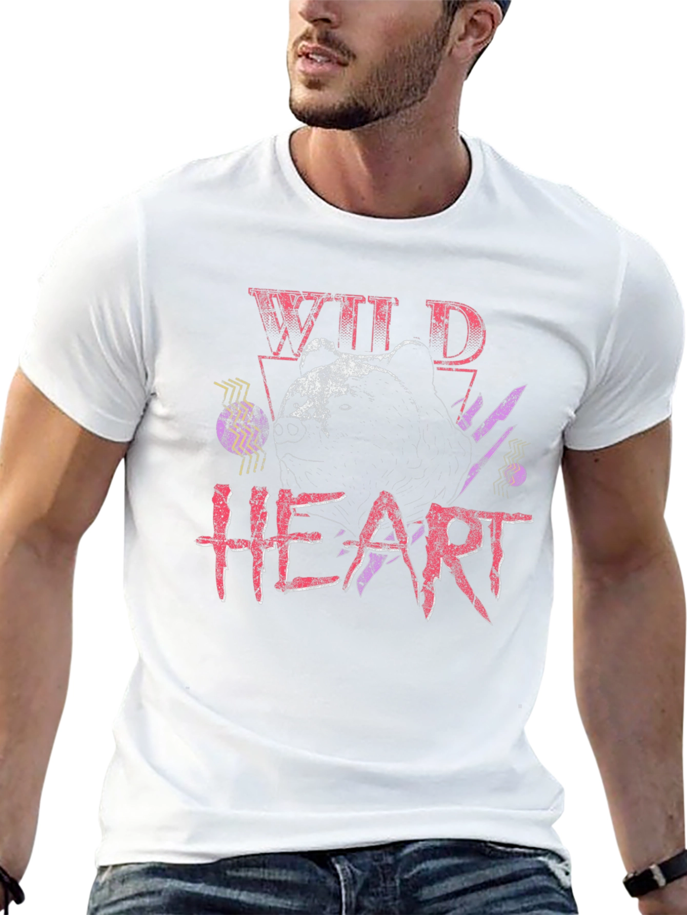 Camiseta Negra Wild Heart Diseño Oso