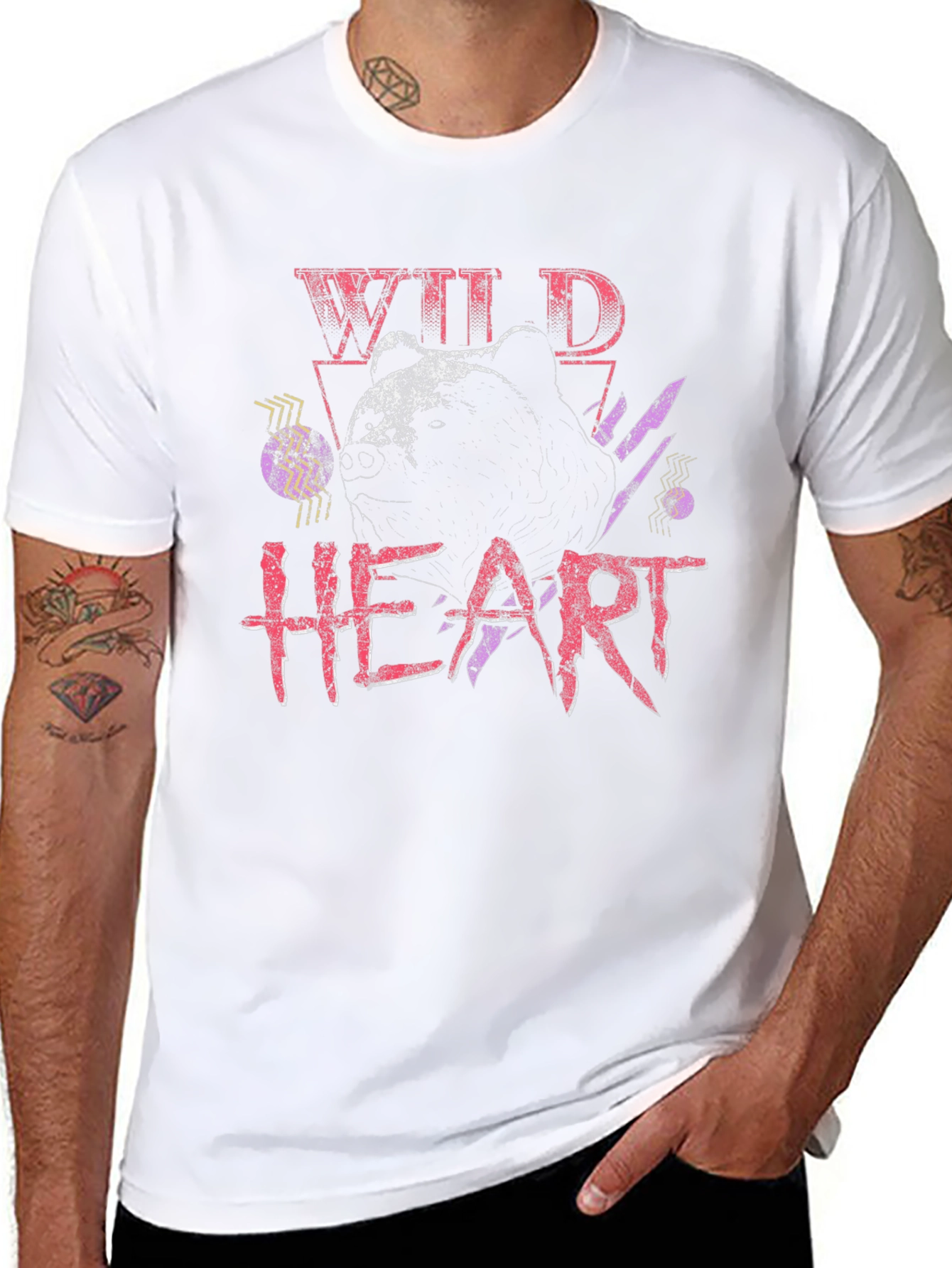 Camiseta Negra Wild Heart Diseño Oso