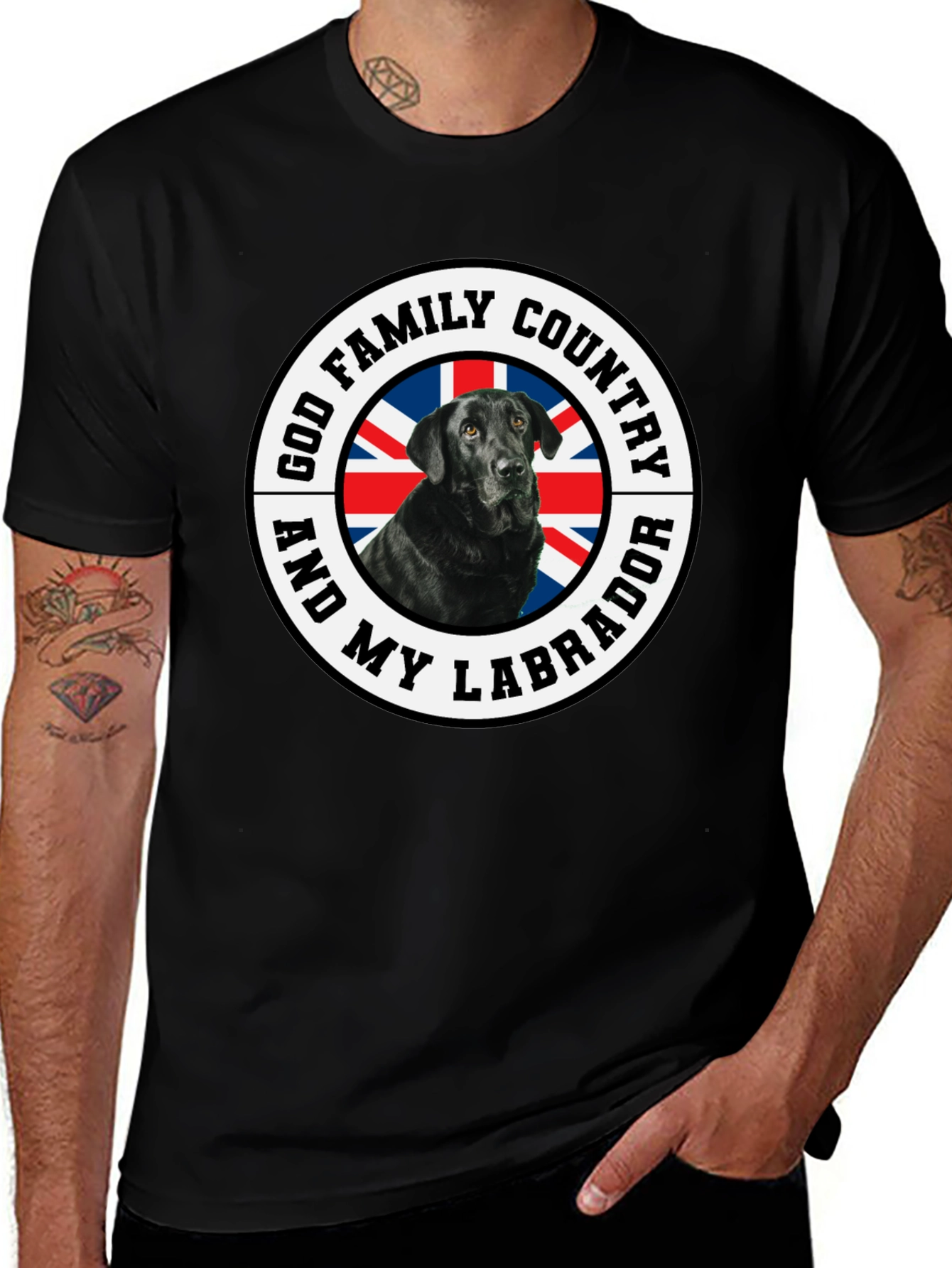 Camiseta Negra Labrador Patriota