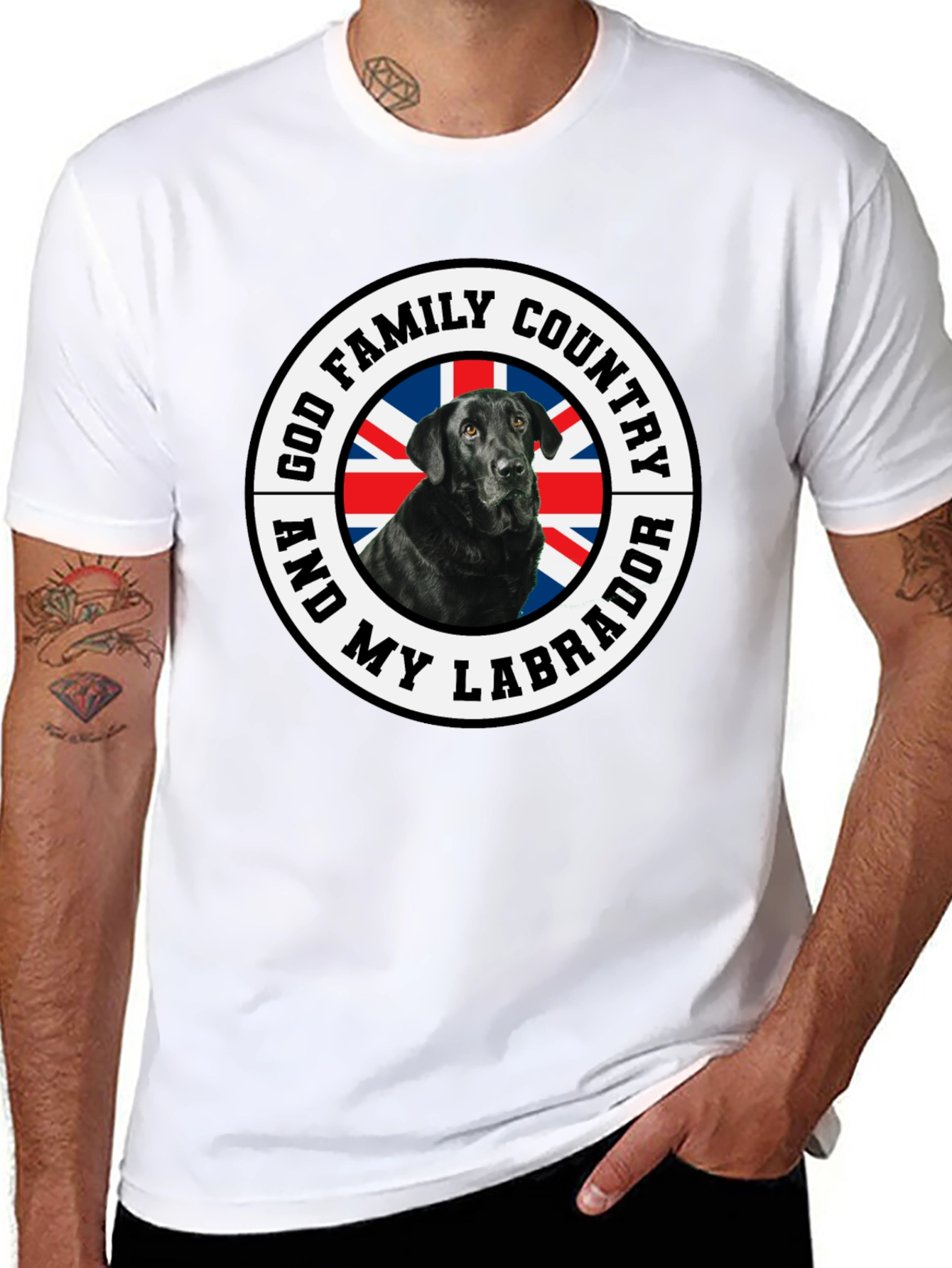 Camiseta Negra Labrador Patriota
