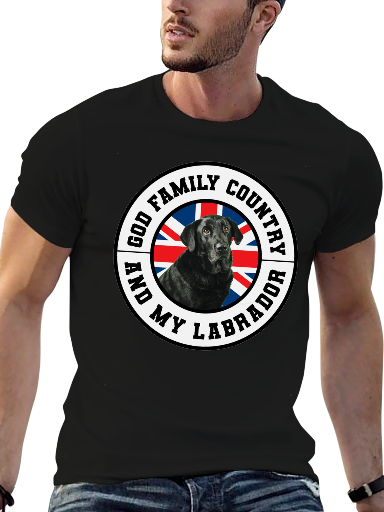 Camiseta Negra Labrador Patriota