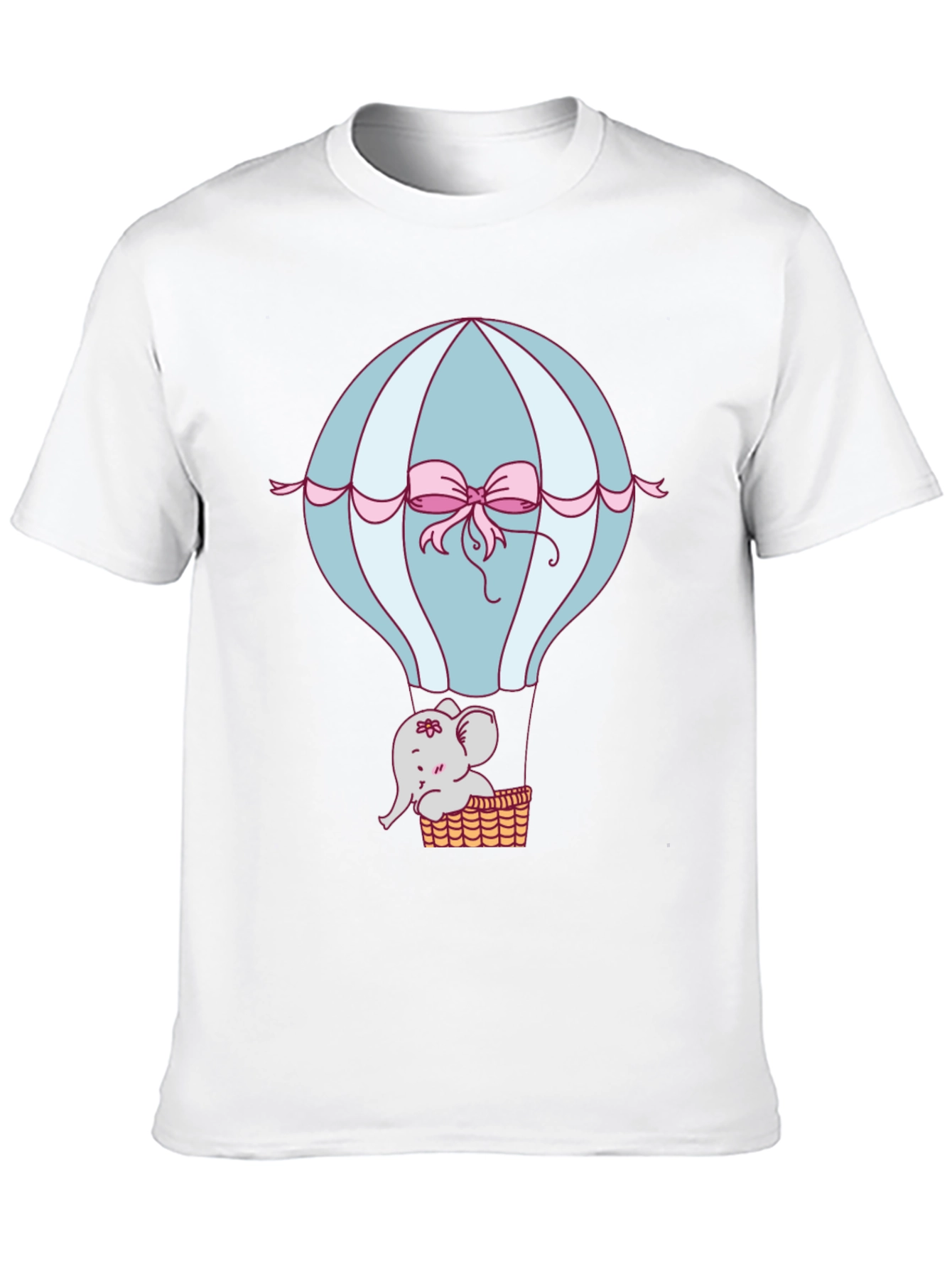 Camiseta Negra con Diseño de Globo y Elefante