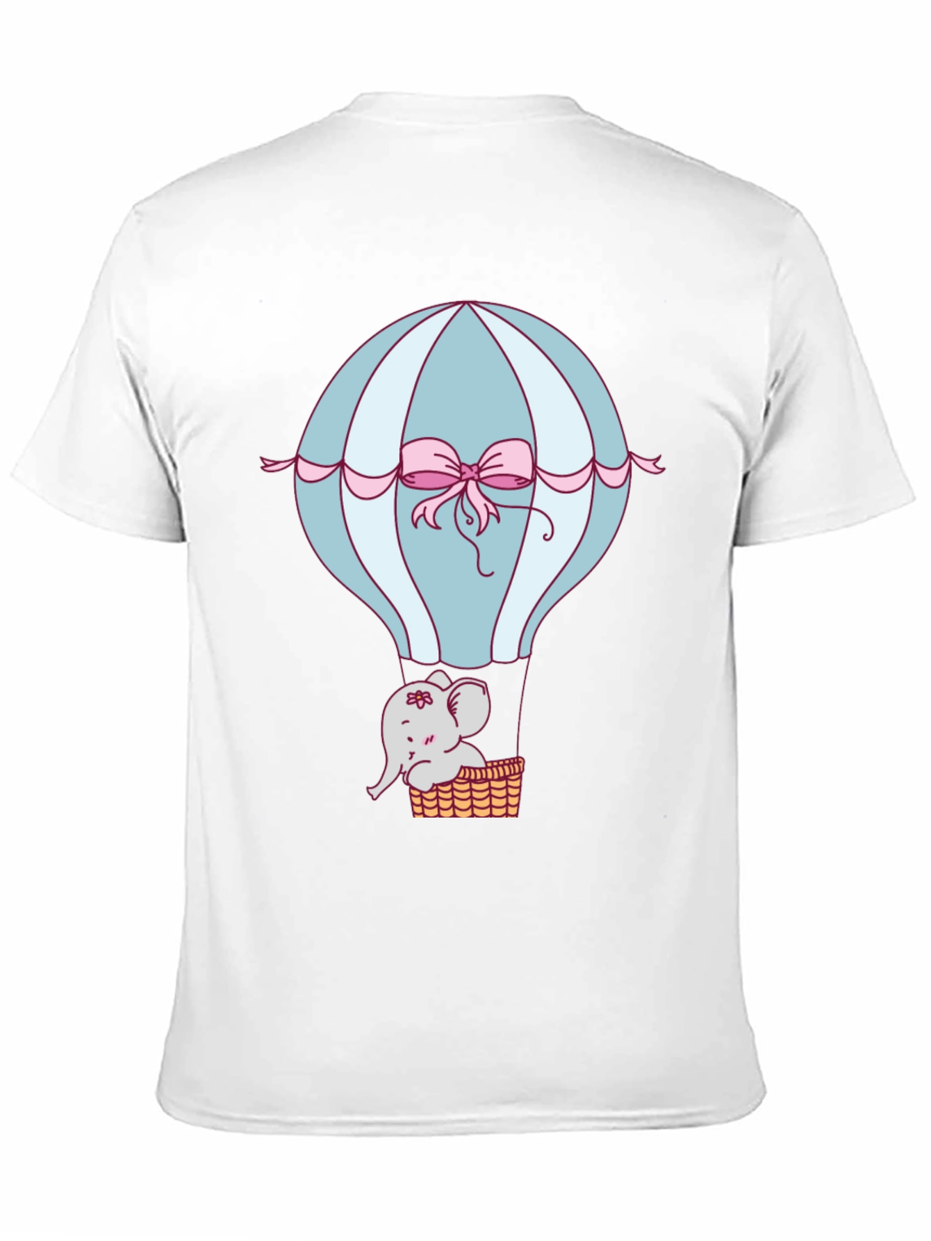 Camiseta Negra con Diseño de Globo y Elefante