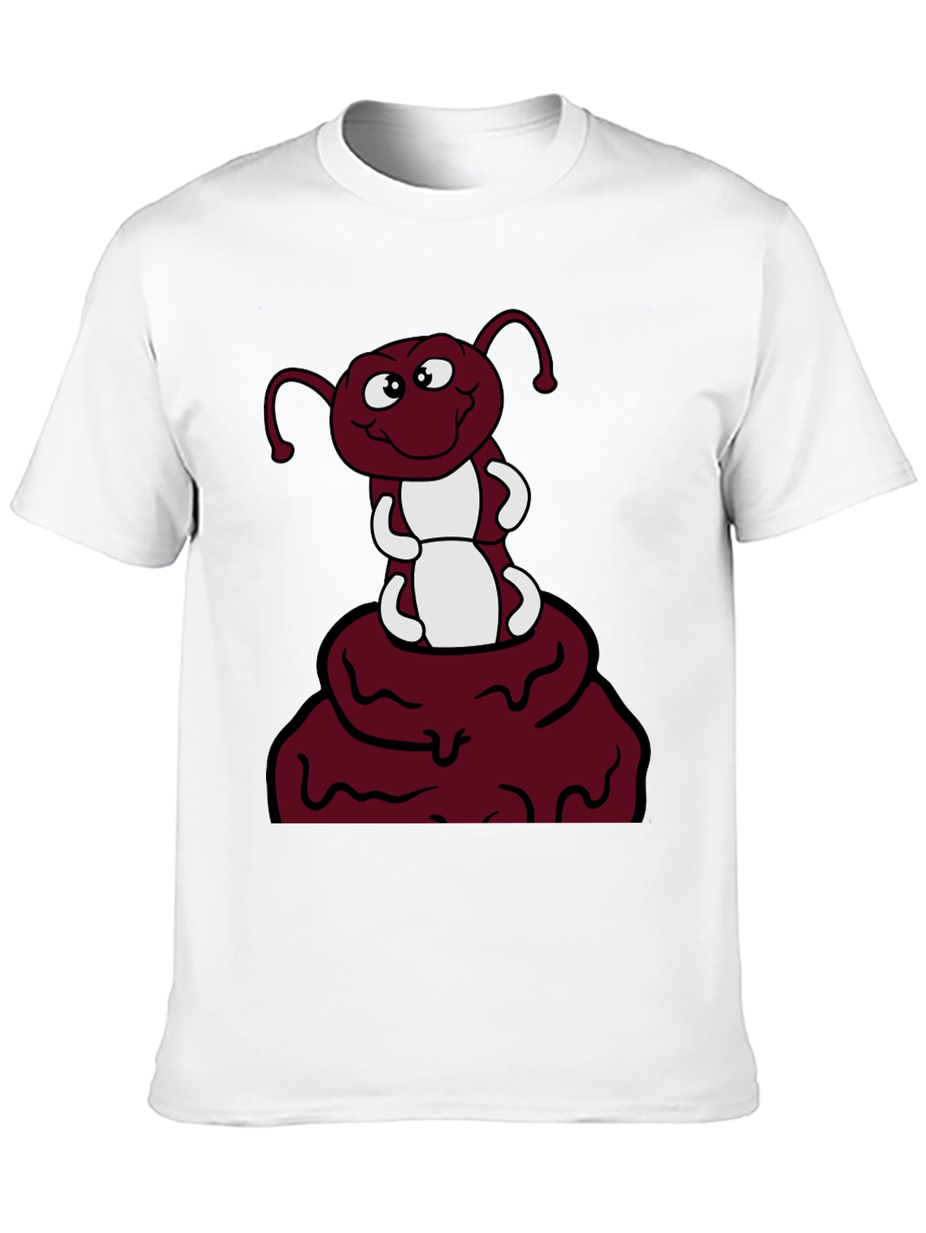 Camiseta Negra con Diseño de Hormiga Sonriente