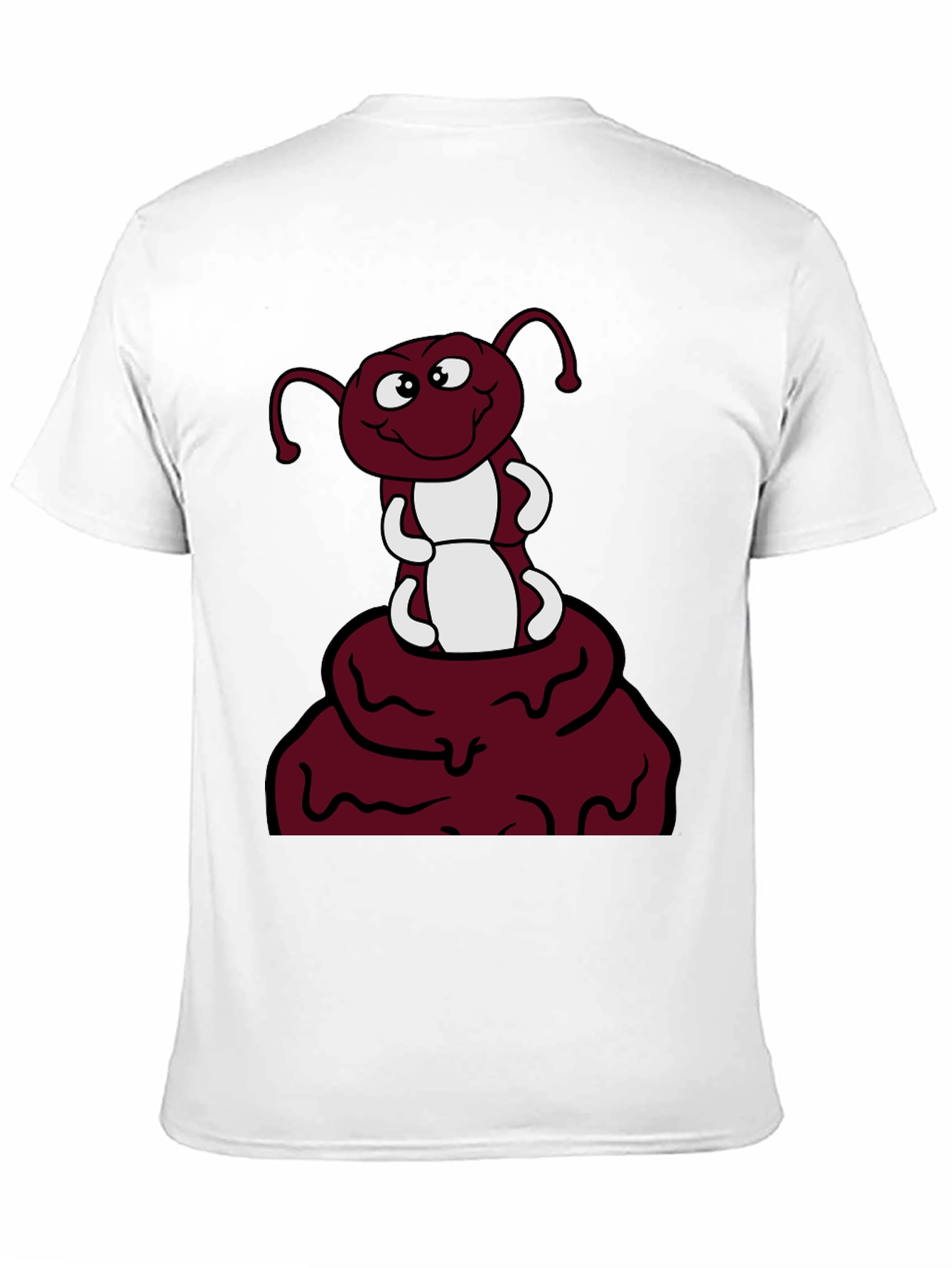 Camiseta Negra con Diseño de Hormiga Sonriente