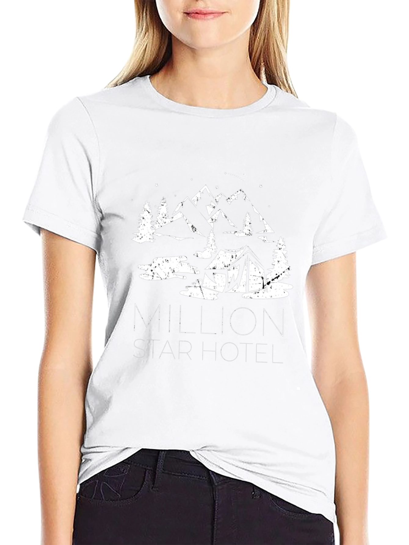 Camiseta Negra Million Star Hotel para Aventureros