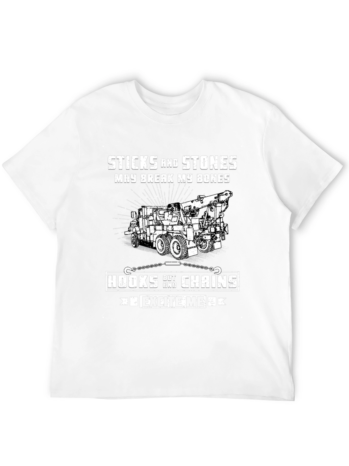 Camiseta Negra: Sticks and Stones para Amantes de Remolques