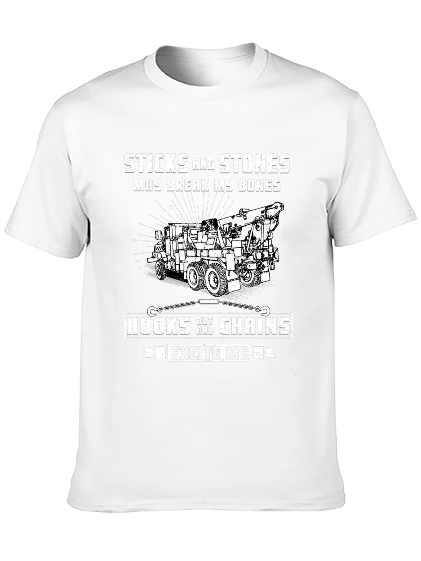 Camiseta Negra: Sticks and Stones para Amantes de Remolques