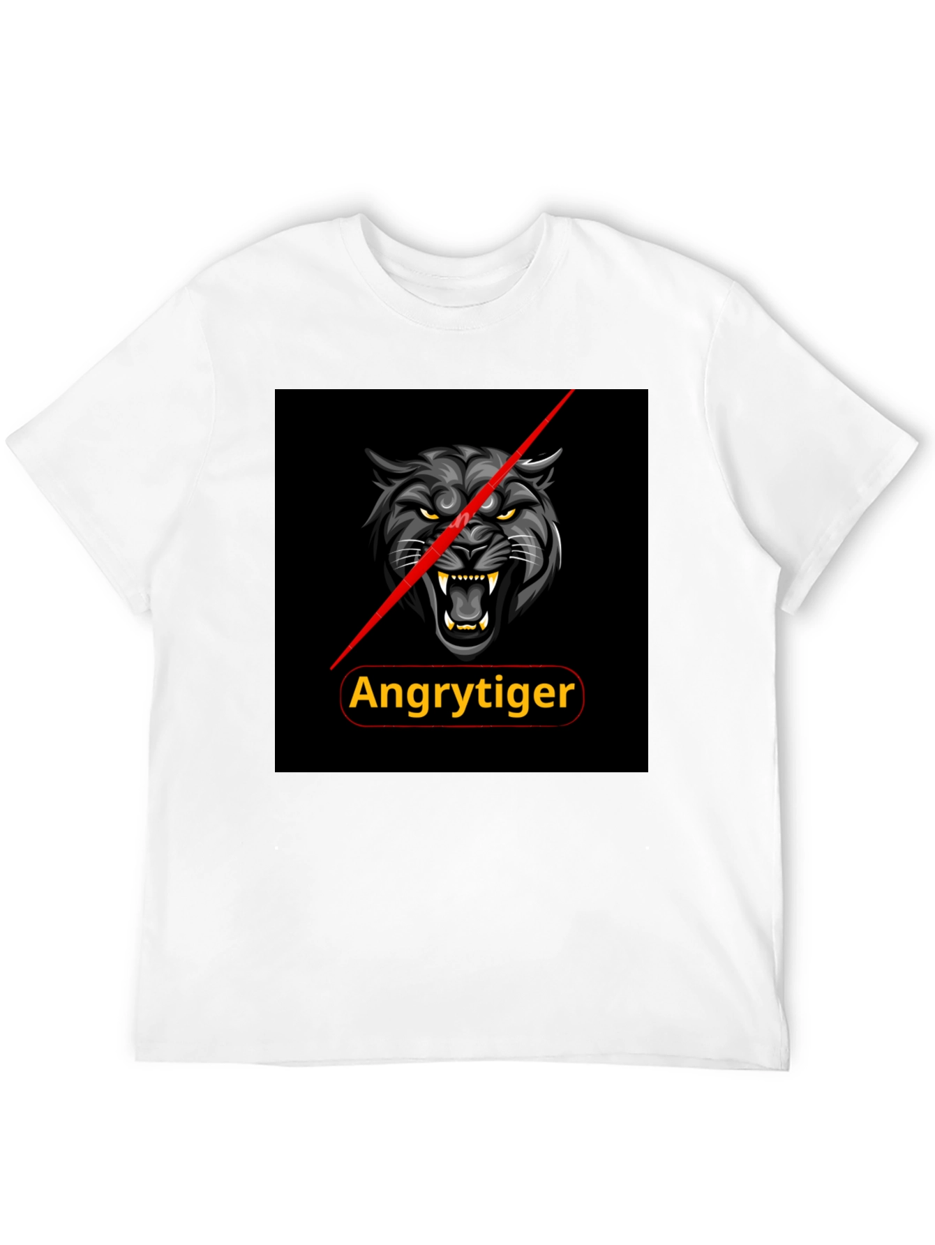 Camiseta Negra Angrytiger - Diseño Atrevido