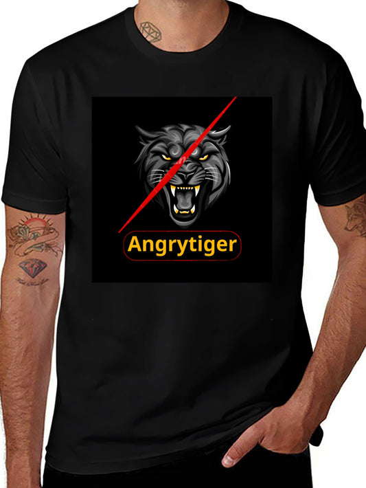 Camiseta Negra Angrytiger - Diseño Atrevido