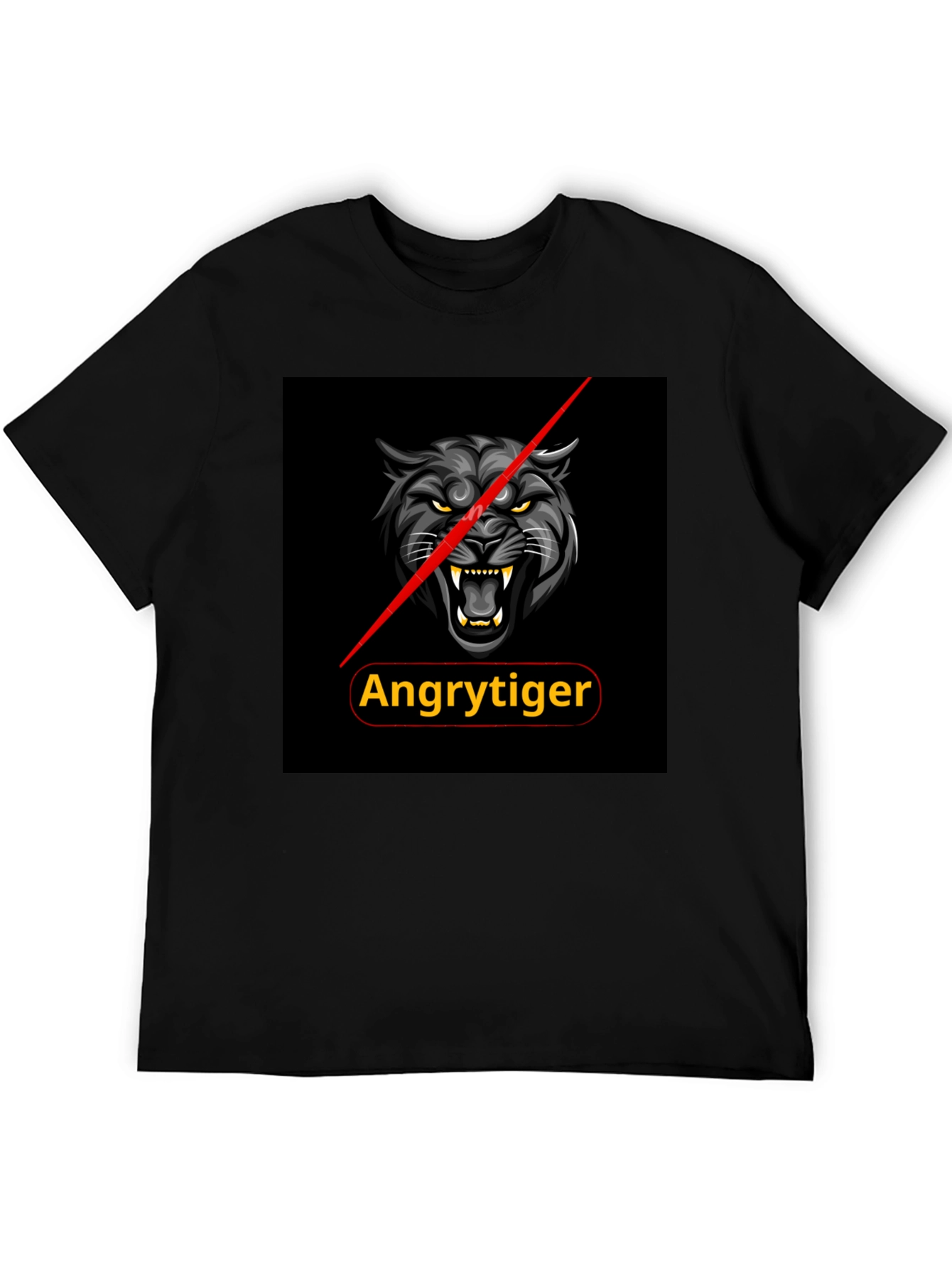 Camiseta Negra Angrytiger - Diseño Atrevido