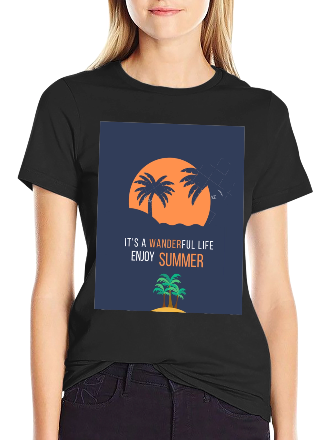 Camiseta Negra Verano Wonderful Life