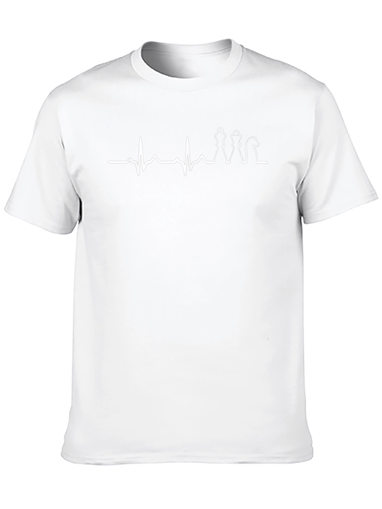 Camiseta Negra con Diseño de Latido y Ajedrez