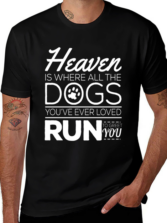 Camiseta Negra Heaven Dogs - Para Amantes de Mascotas