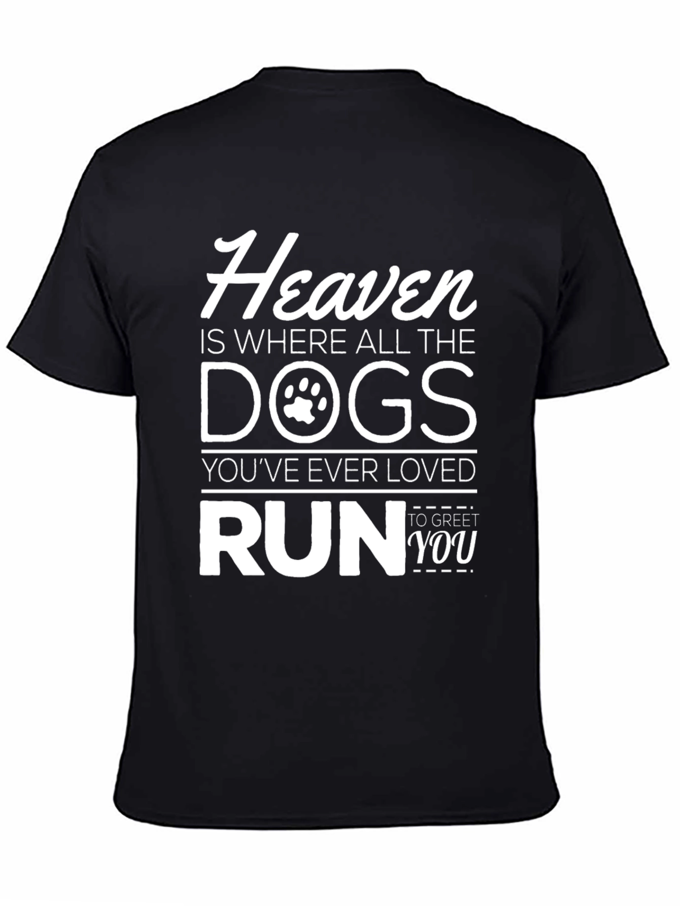 Camiseta Negra Heaven Dogs - Para Amantes de Mascotas