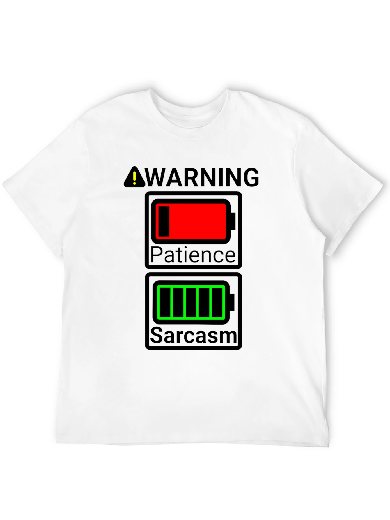 Camiseta Hombre Humorística - ¡Advertencia! Batería Sarcasmo