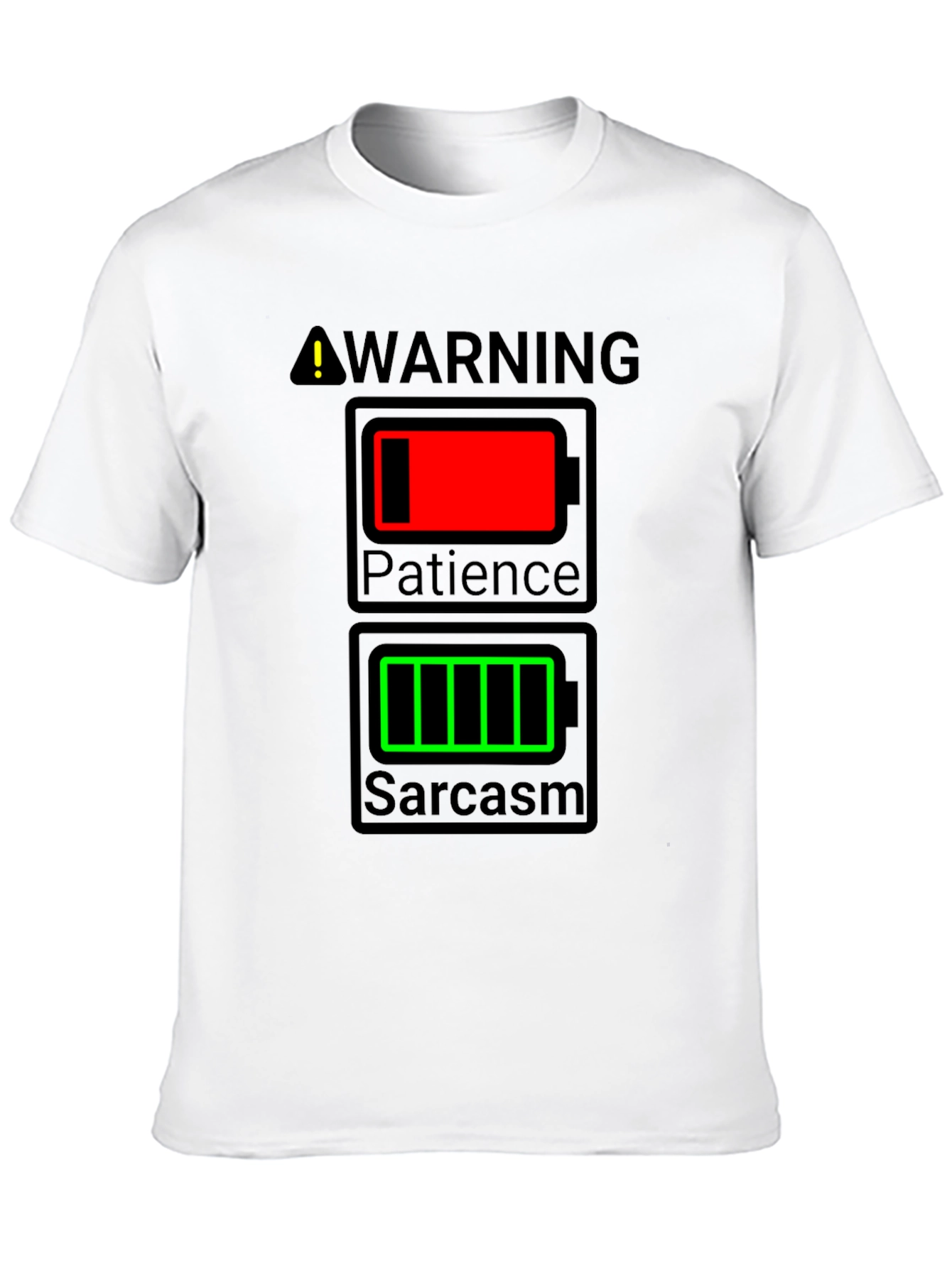 Camiseta Hombre Humorística - ¡Advertencia! Batería Sarcasmo