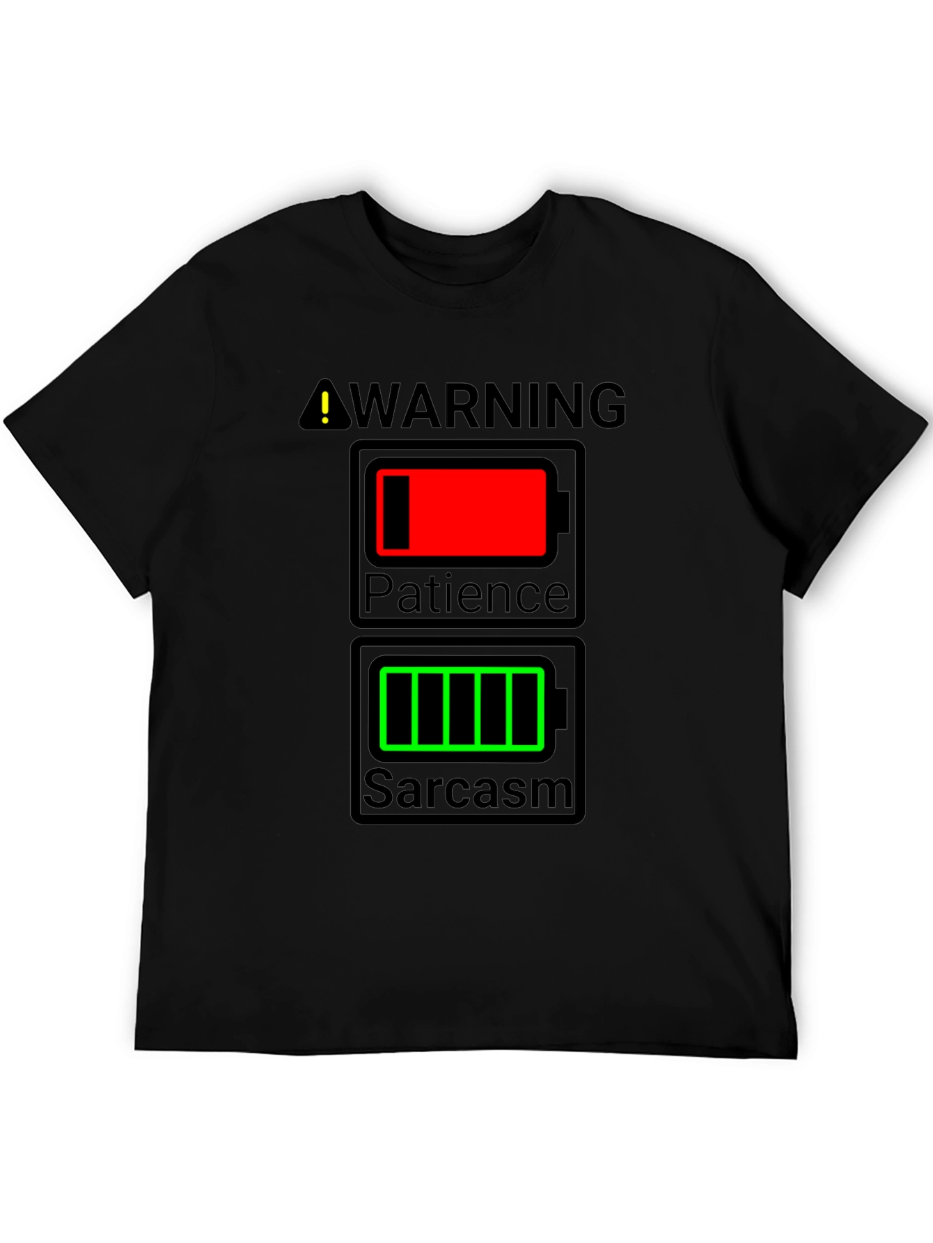Camiseta Hombre Humorística - ¡Advertencia! Batería Sarcasmo