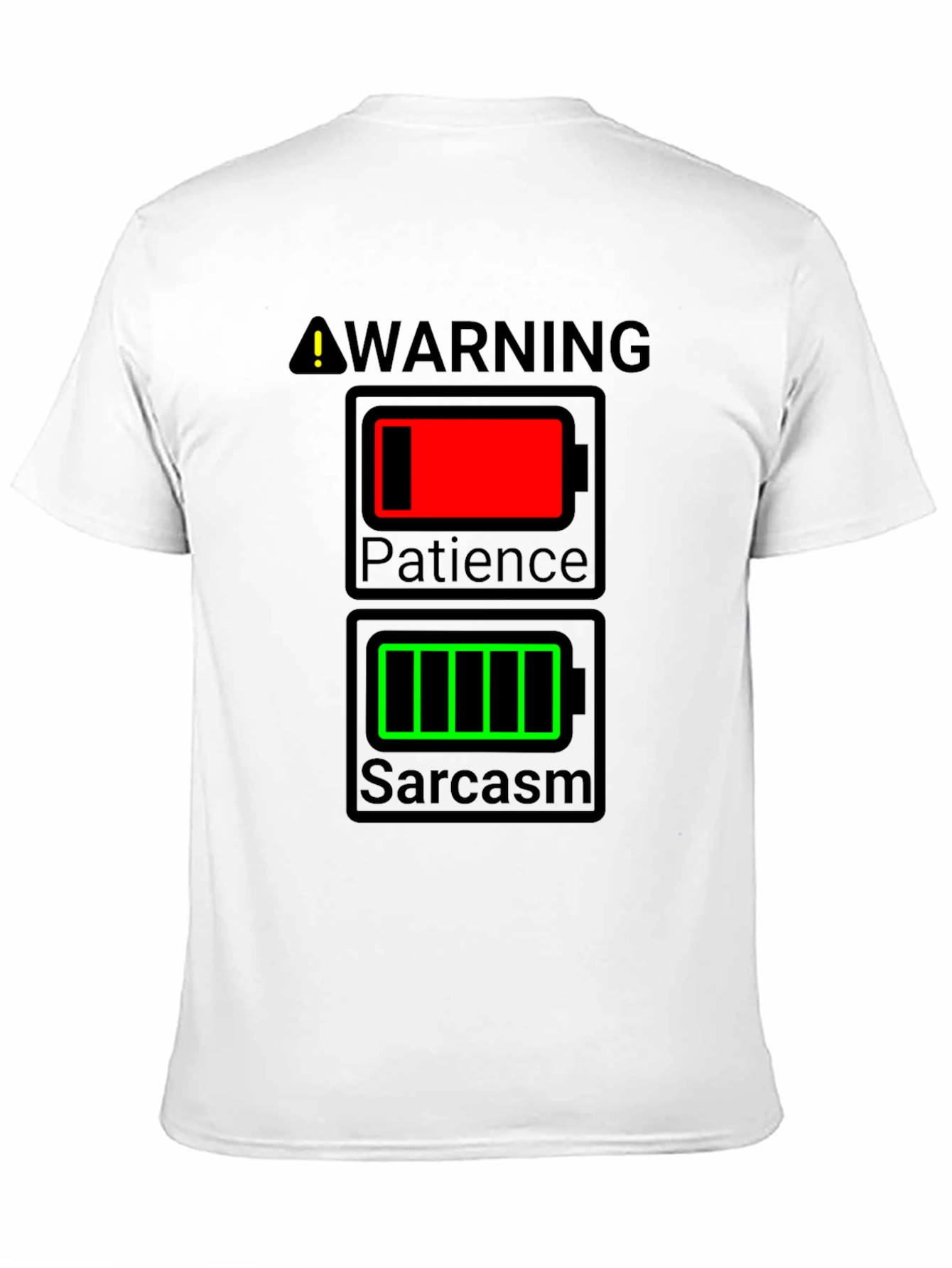 Camiseta Hombre Humorística - ¡Advertencia! Batería Sarcasmo