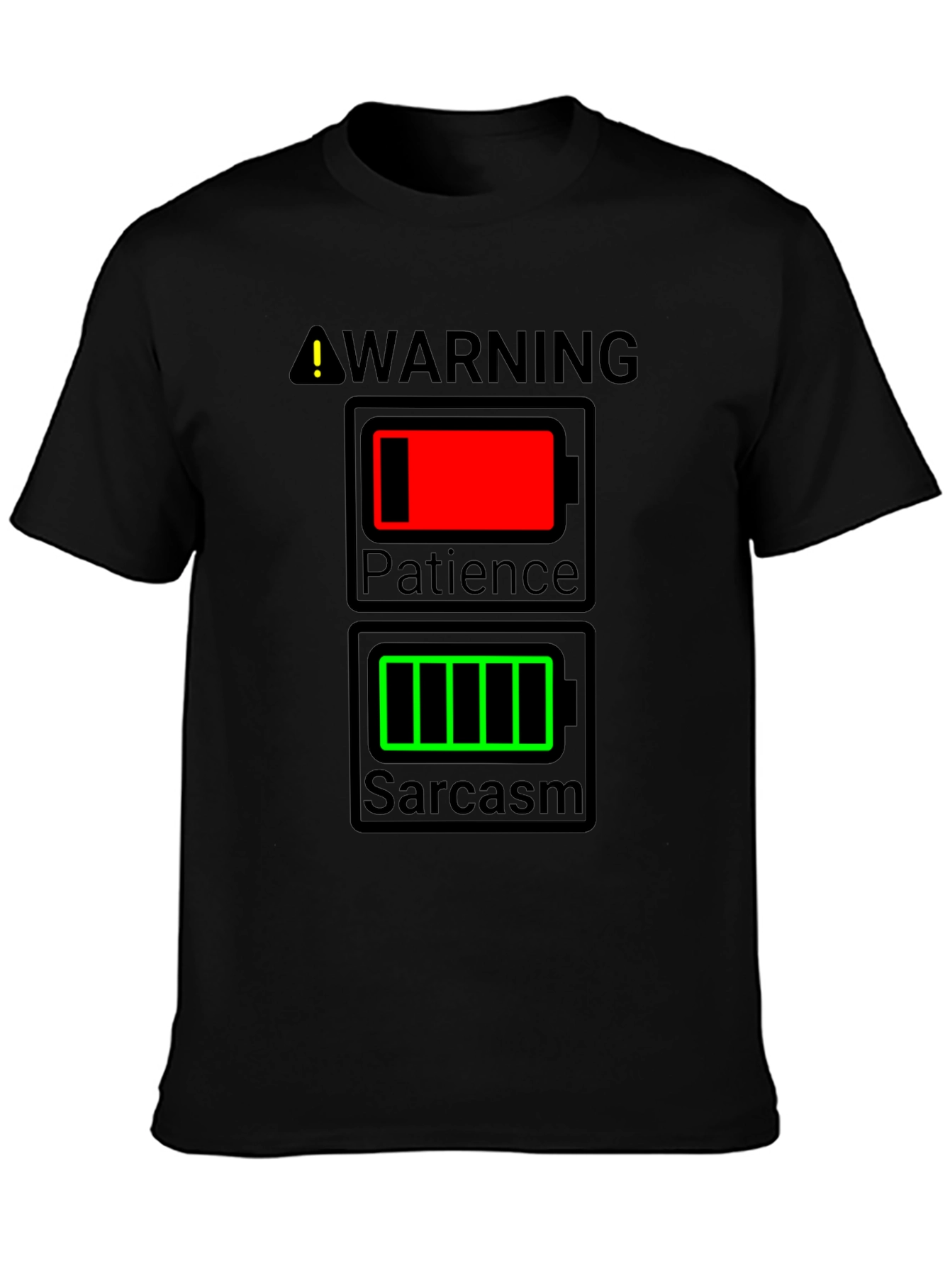 Camiseta Hombre Humorística - ¡Advertencia! Batería Sarcasmo